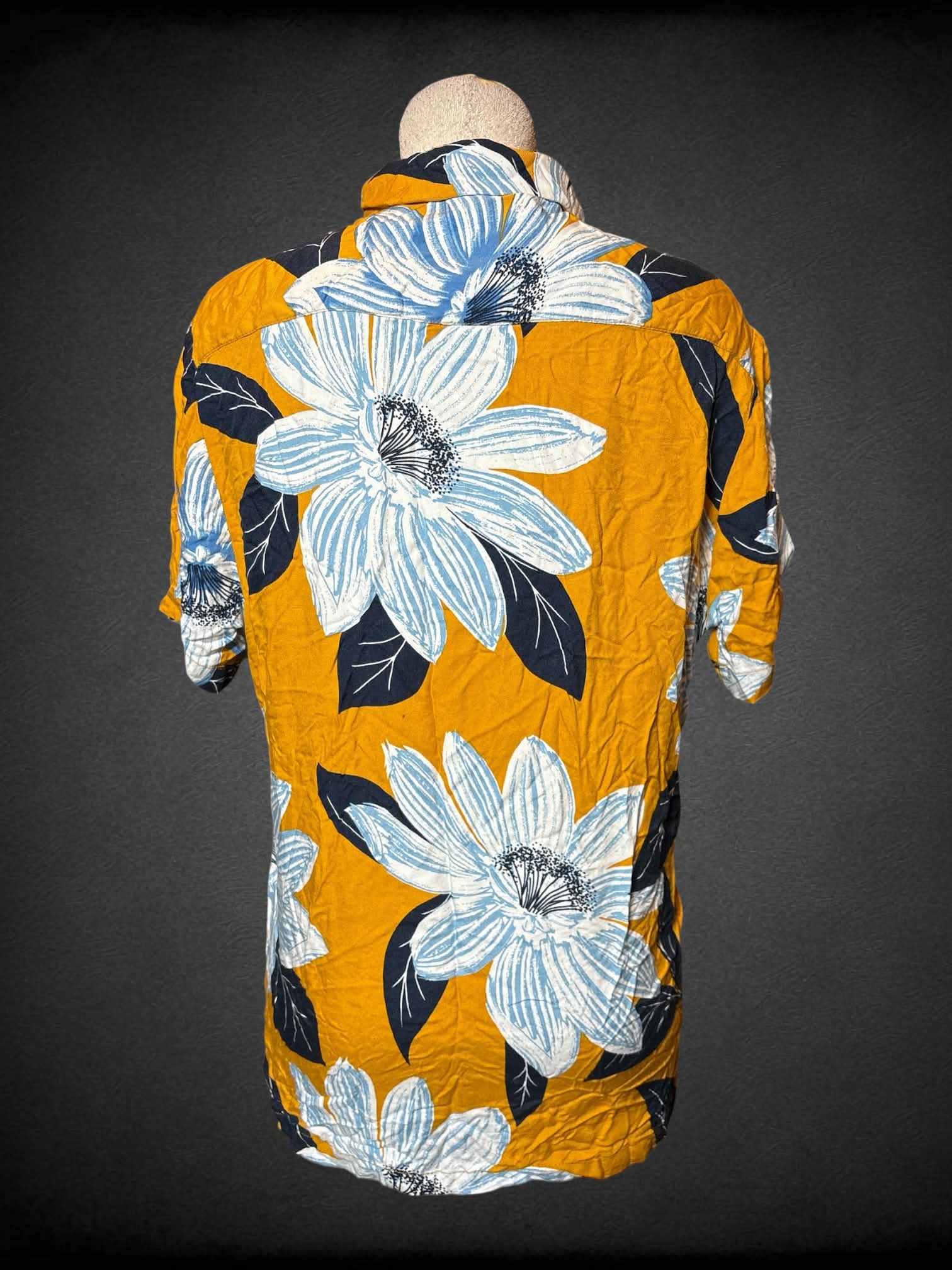 L Denim & Flower Ricky Simon yellow short sleeve floral button up