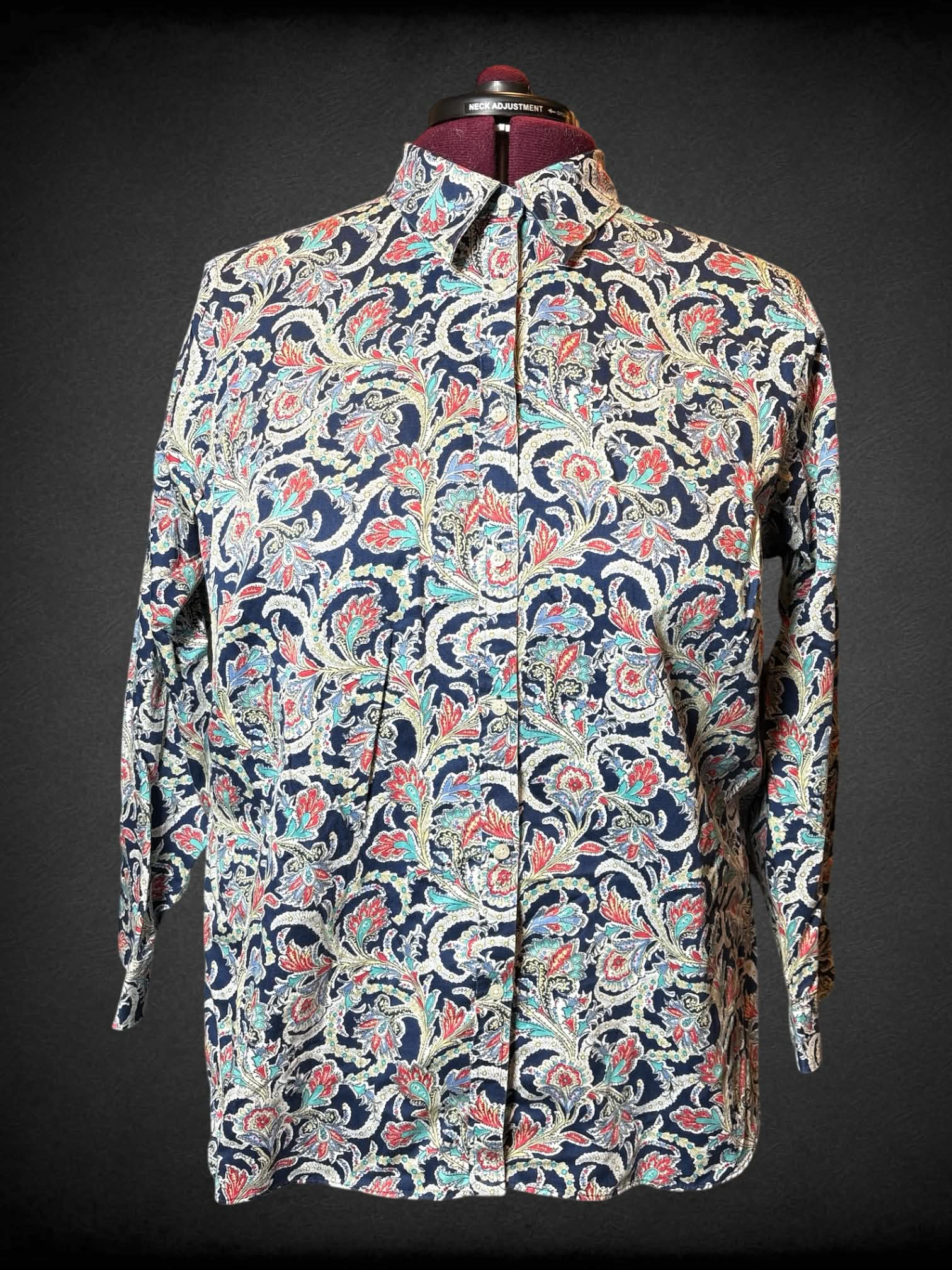 2X Chaps nay blue paisley long sleeve button up