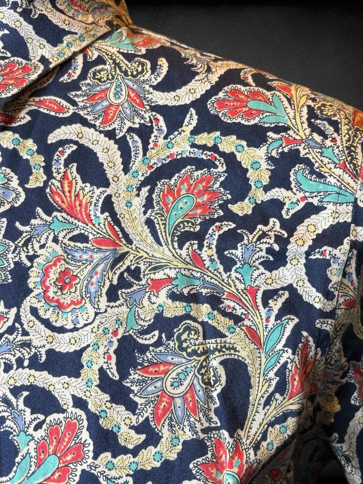 2X Chaps nay blue paisley long sleeve button up