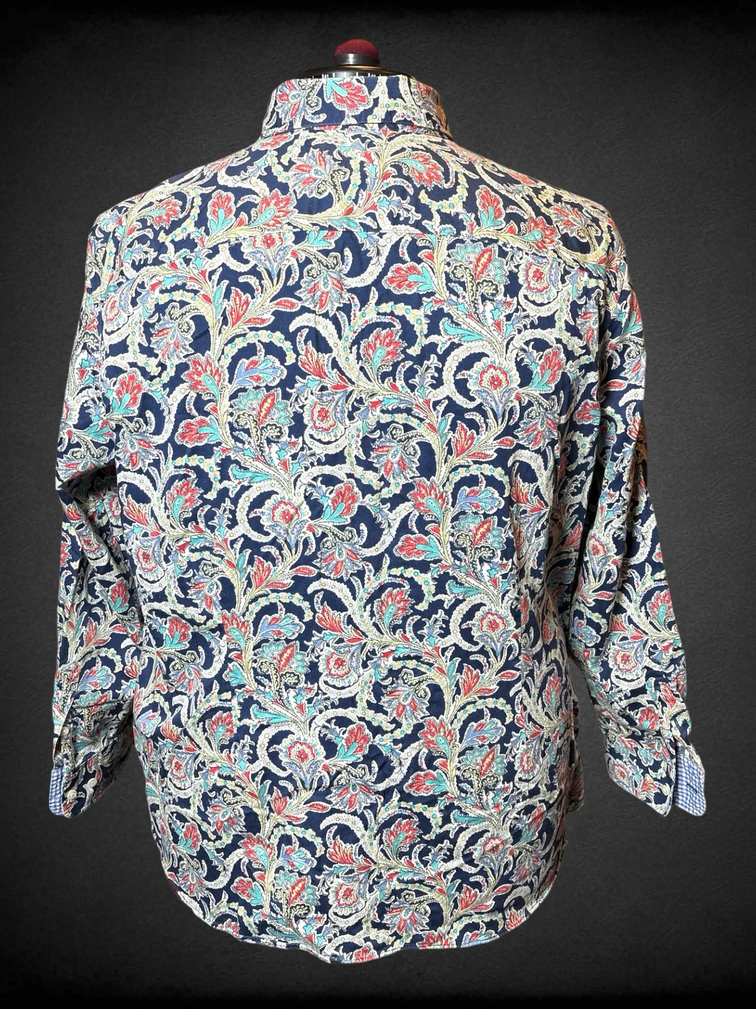 2X Chaps nay blue paisley long sleeve button up
