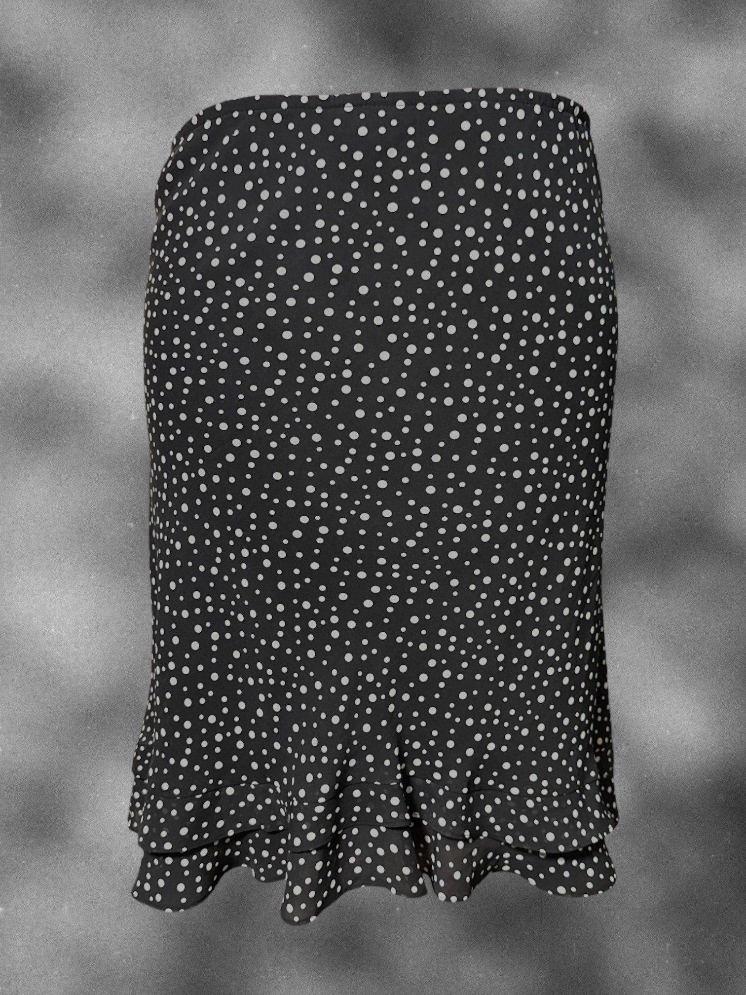 5X Anna Maxwell vintage black polka dot ruffled skirt