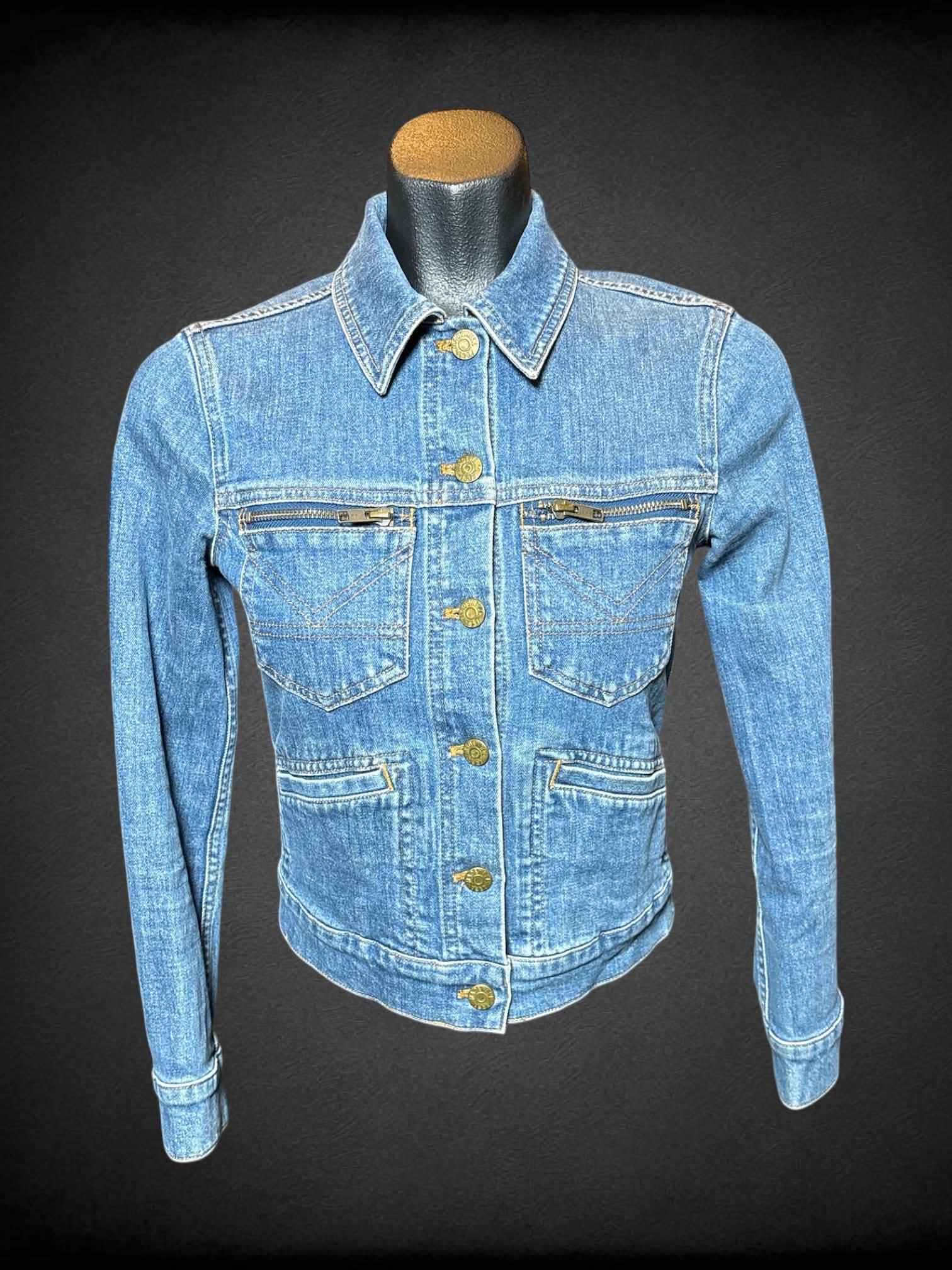 S Madewell cropped denim jacket with many pockets