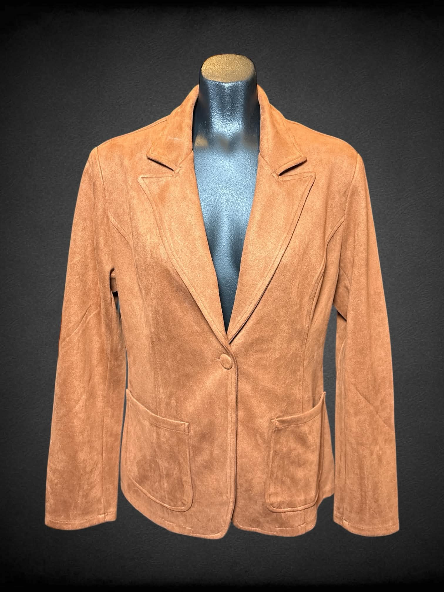 M Solitaire burnt orange suede like blazer