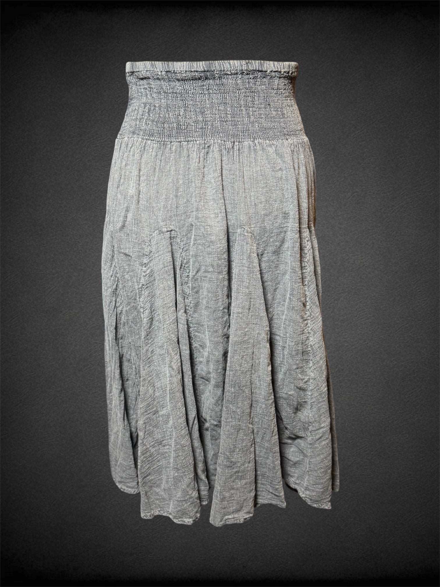XL Grey skirt with shirred waist, and flowy bottom