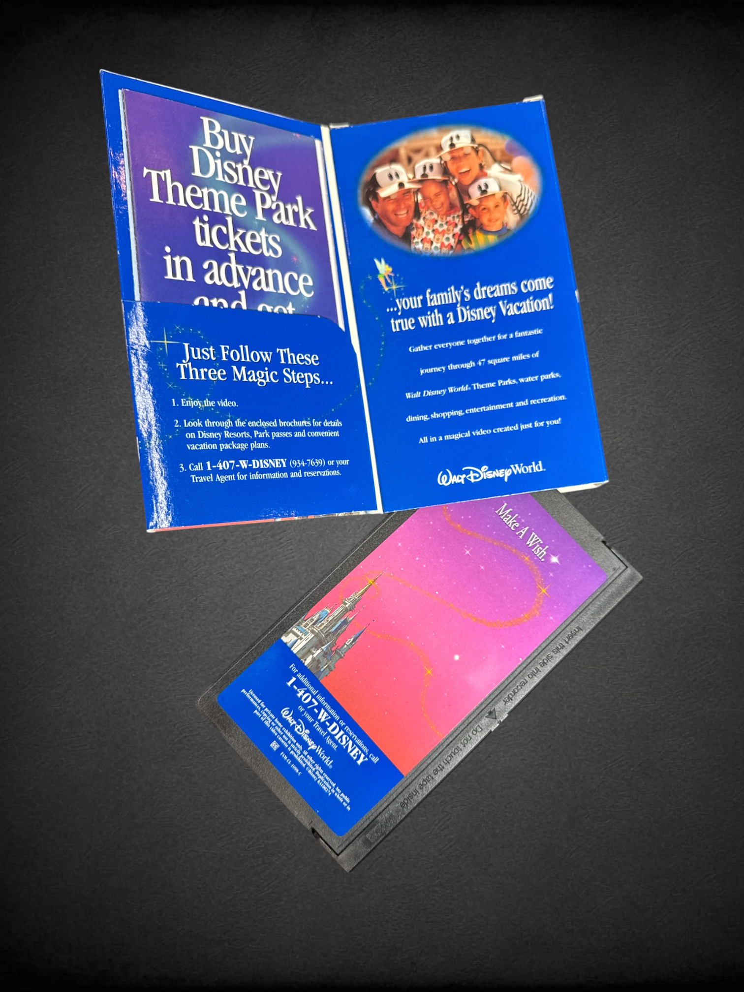 Vintage 90s Walt Disney World "Make a Wish" vacation planning VHS tape