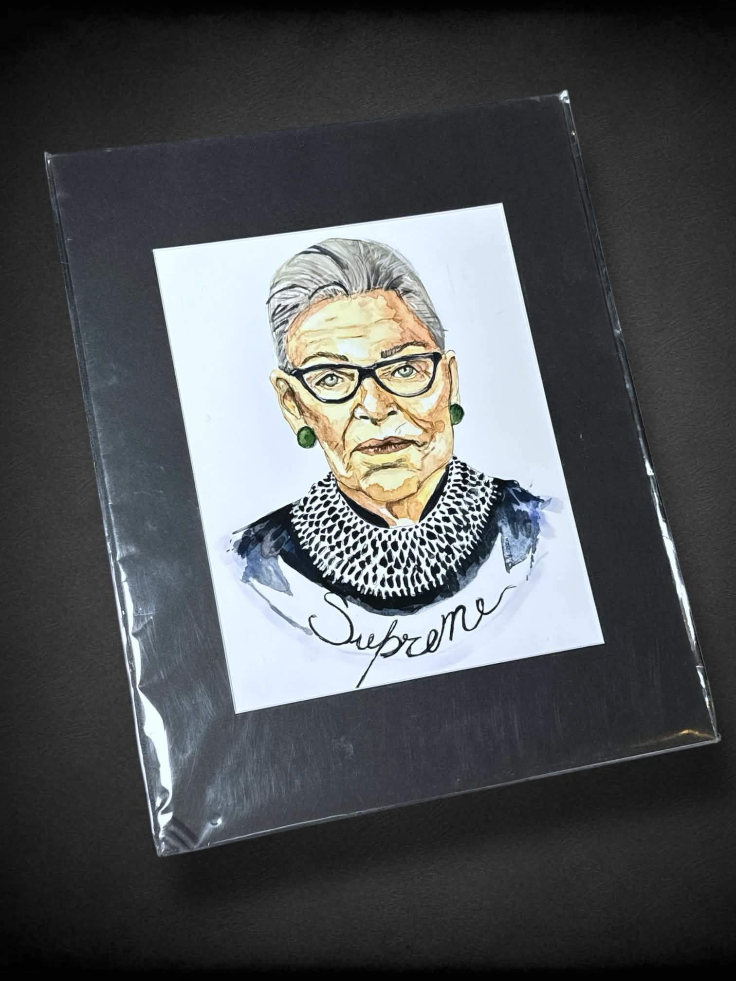 Painting Print of Supreme Court Justice Ruth Bader Ginsberg by Aloe Artwork 11 x 14 inches