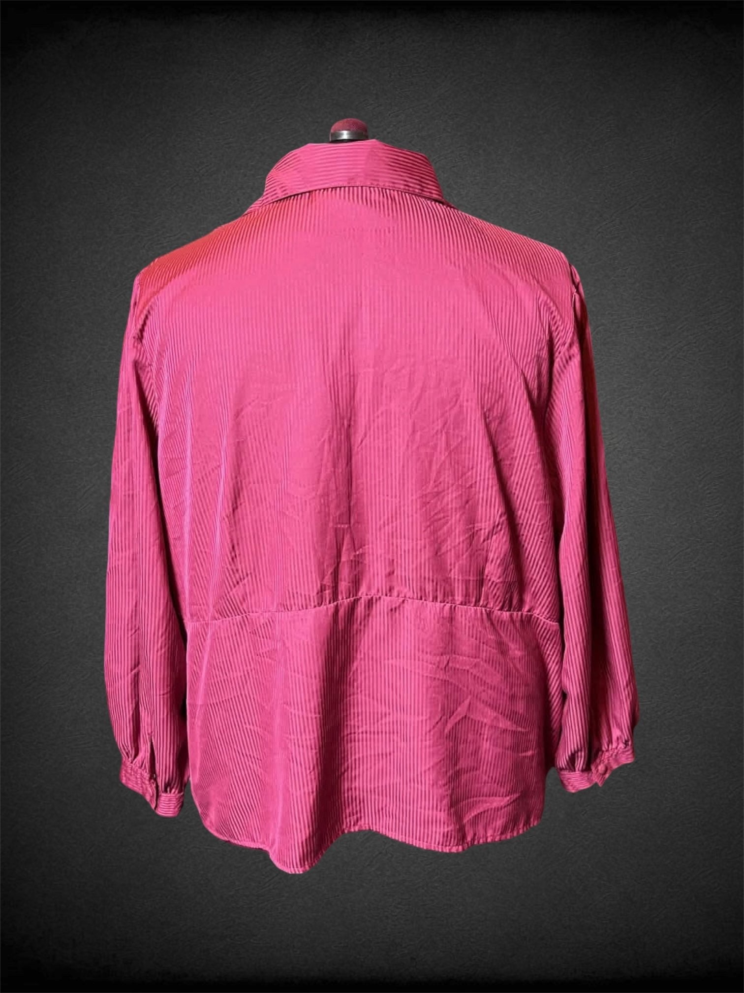 3X Dialogue pink striped long sleeve velvet button button up