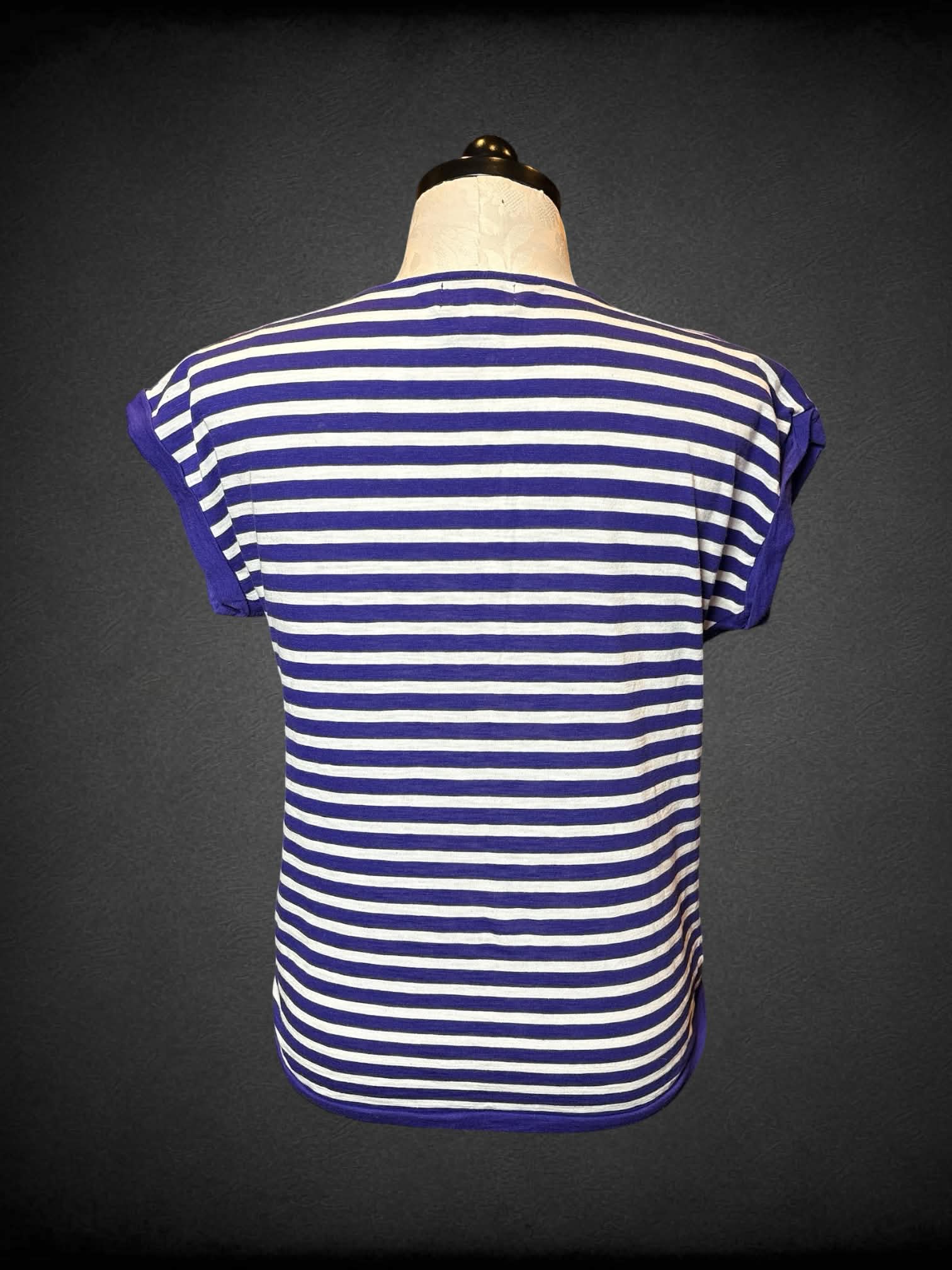 0X Liz Claiborne blue and white striped short sleeve top
