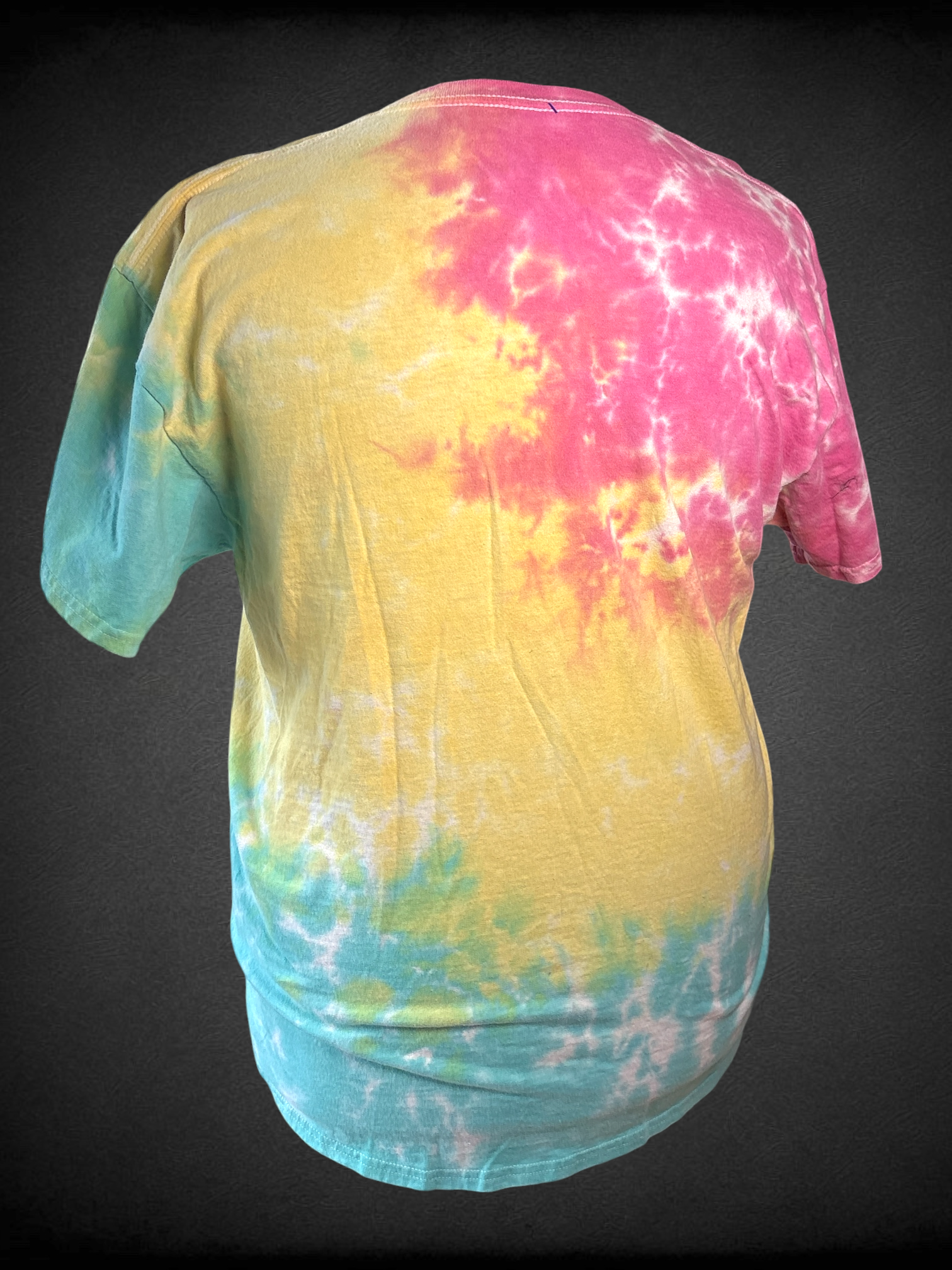 0X Disney Ariel pink, yellow, blue dyed t-shirt