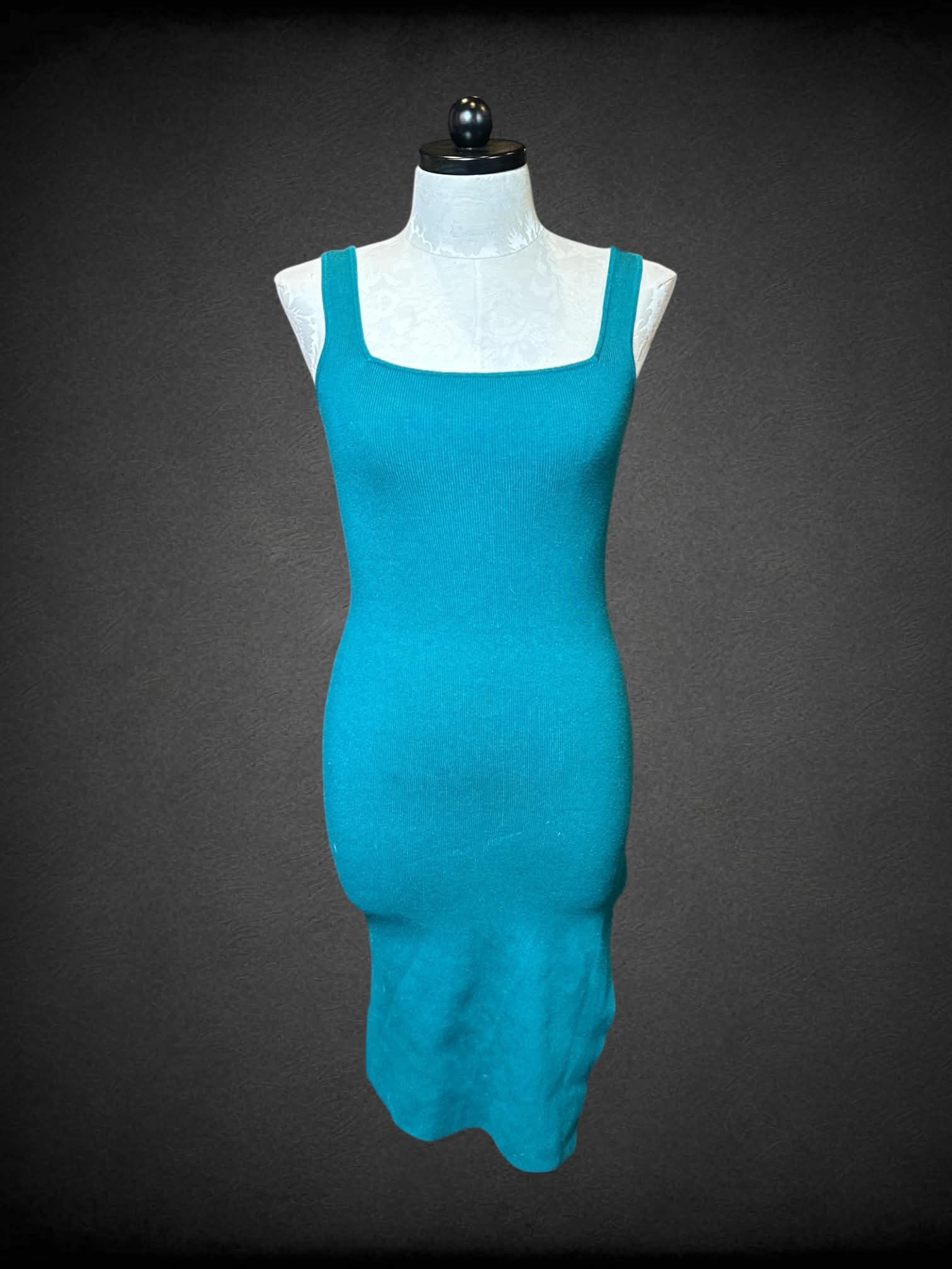 XL Willow & Wind teal sleeveless knit dress with slit on side