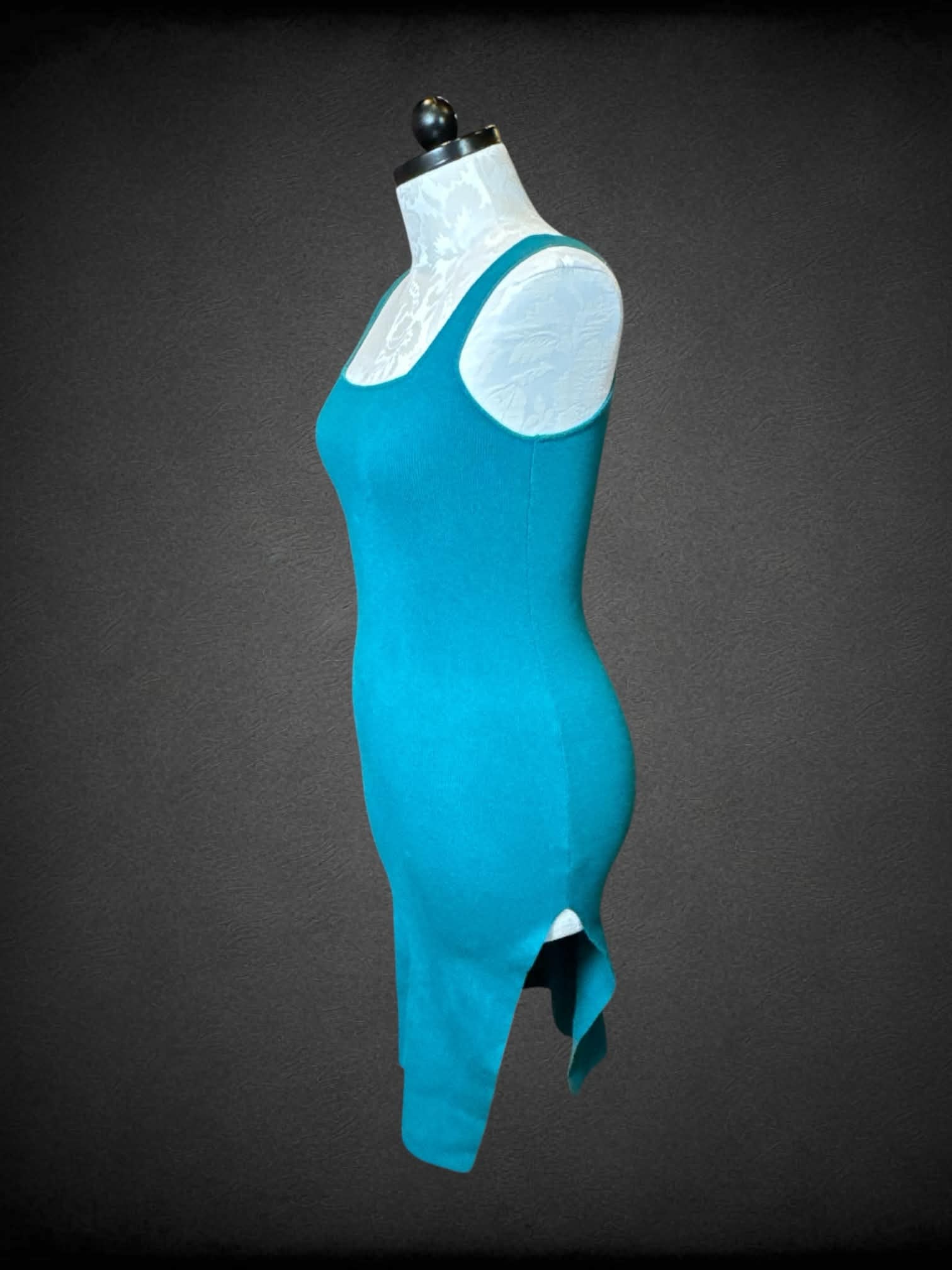 XL Willow & Wind teal sleeveless knit dress with slit on side