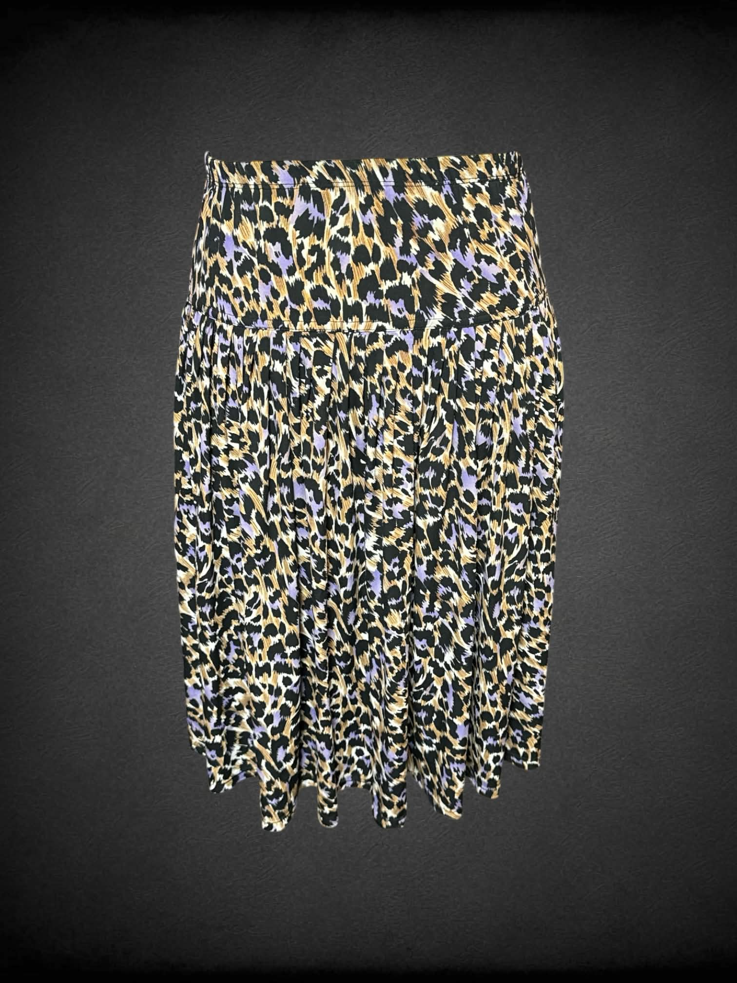 XL Paniz black, brown, and purple cheetah print skirt