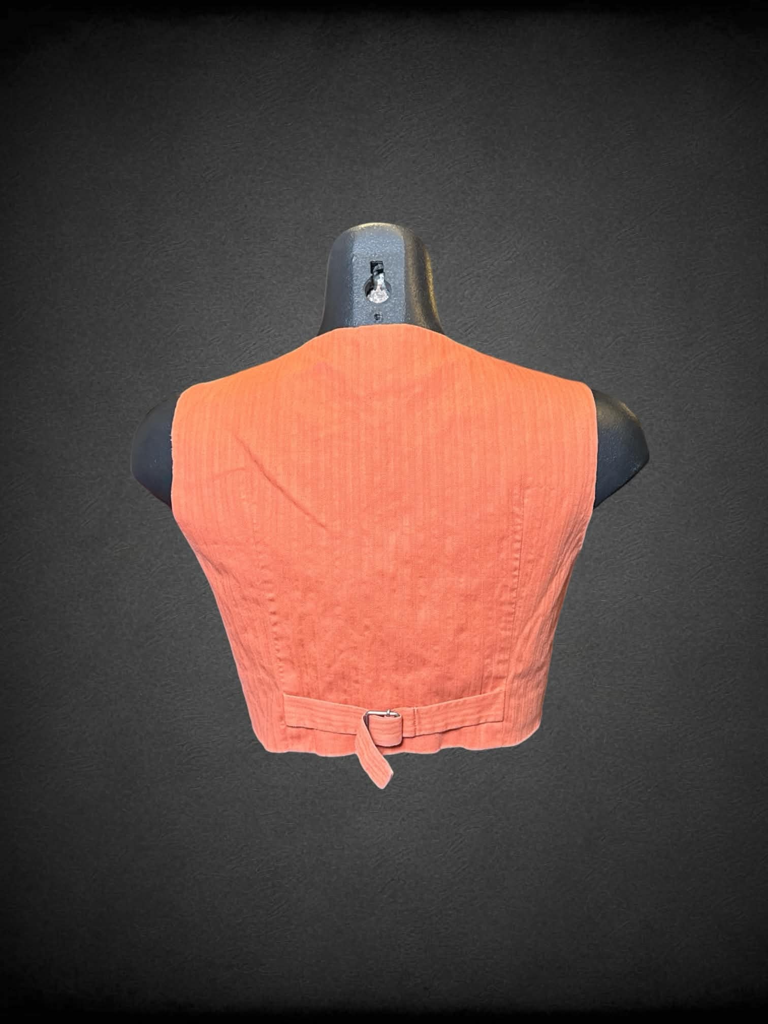 S City Streets vintage orange sleeveless vest with faux pockets