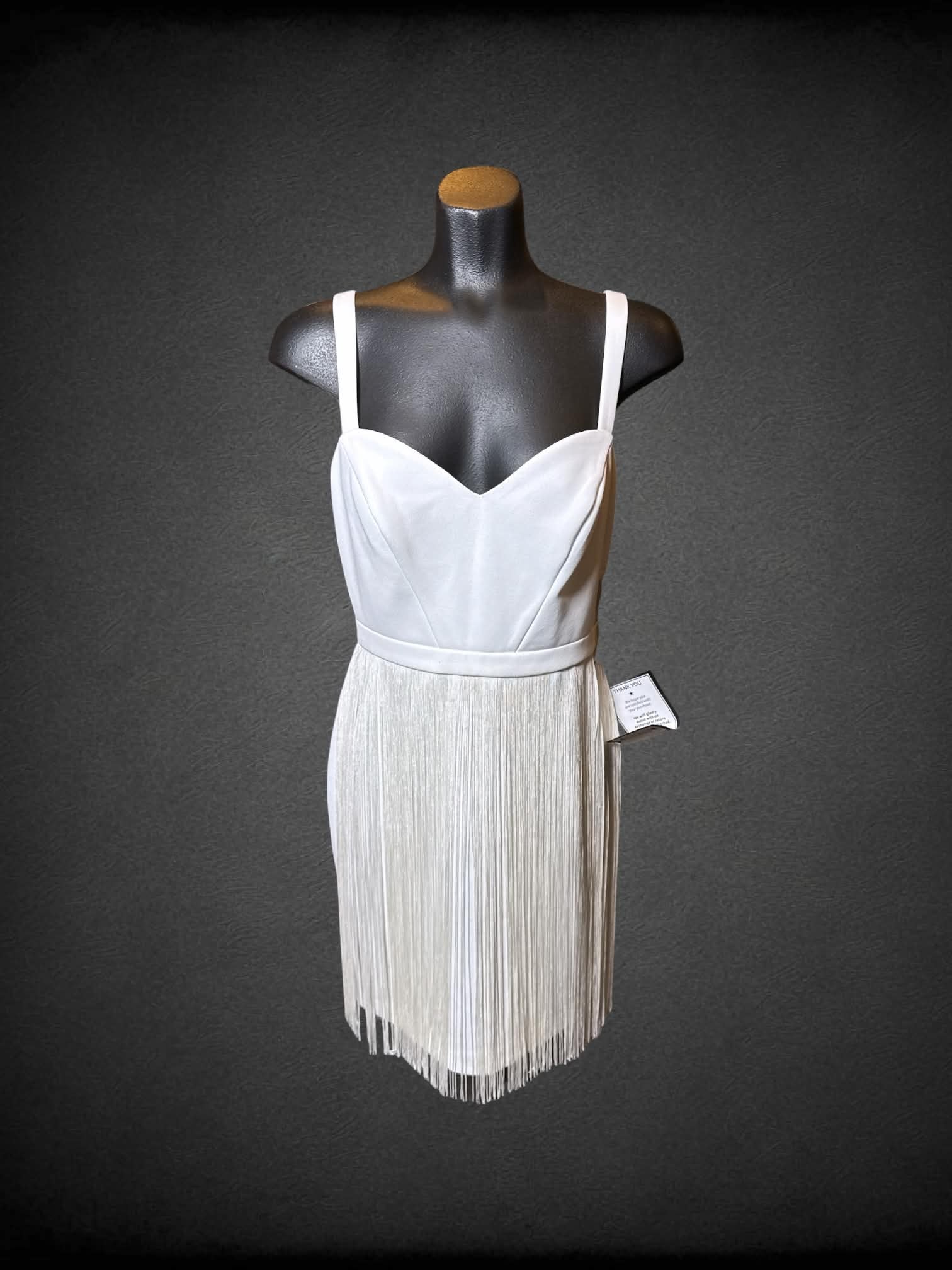 M NWT Aidan white sleeveless dress with pleated bottom, and zipper on back
