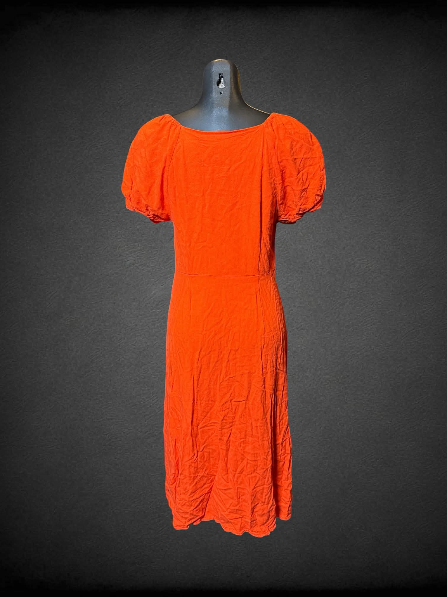 M Vero Moda orange short sleeve button up dress with off the shoulder sleeves