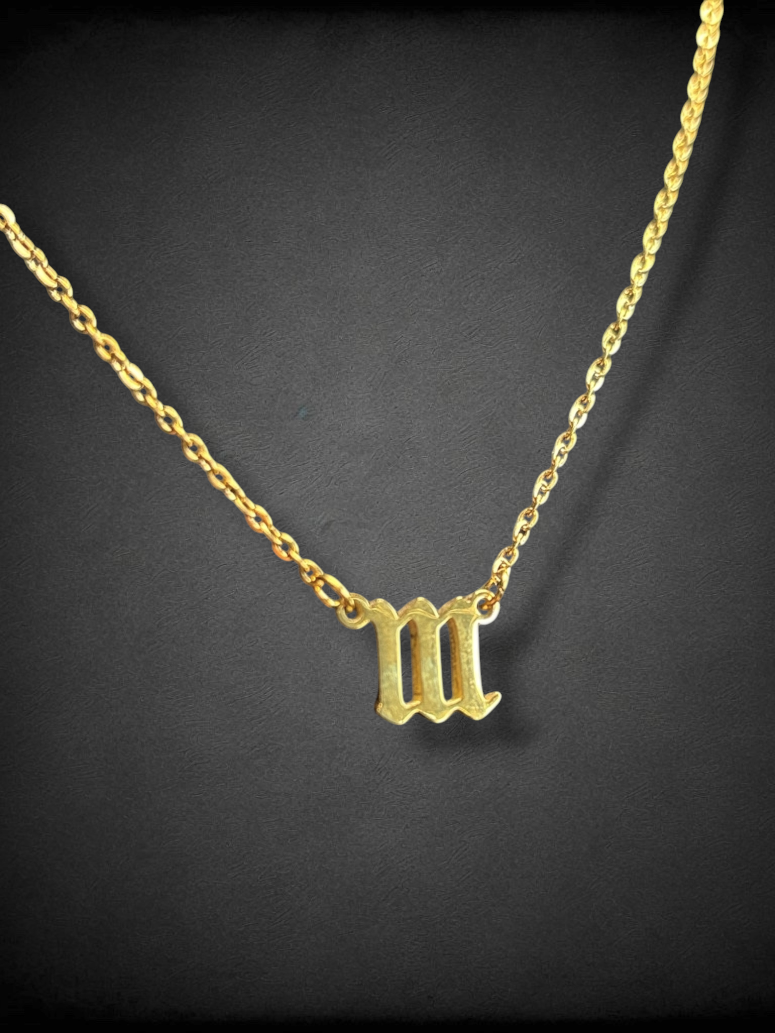 Stainless steel gold tone angel number “111” necklace with adjustable chain