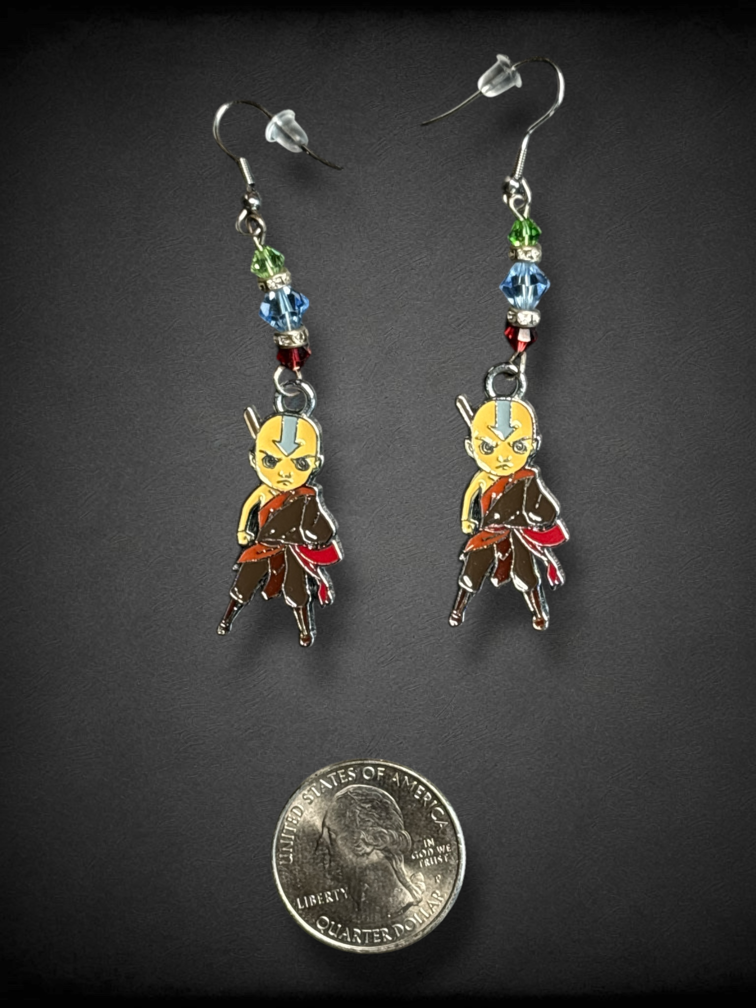 Aang “Avatar: The Last Airbender” beaded earrings on silver-tone hardware