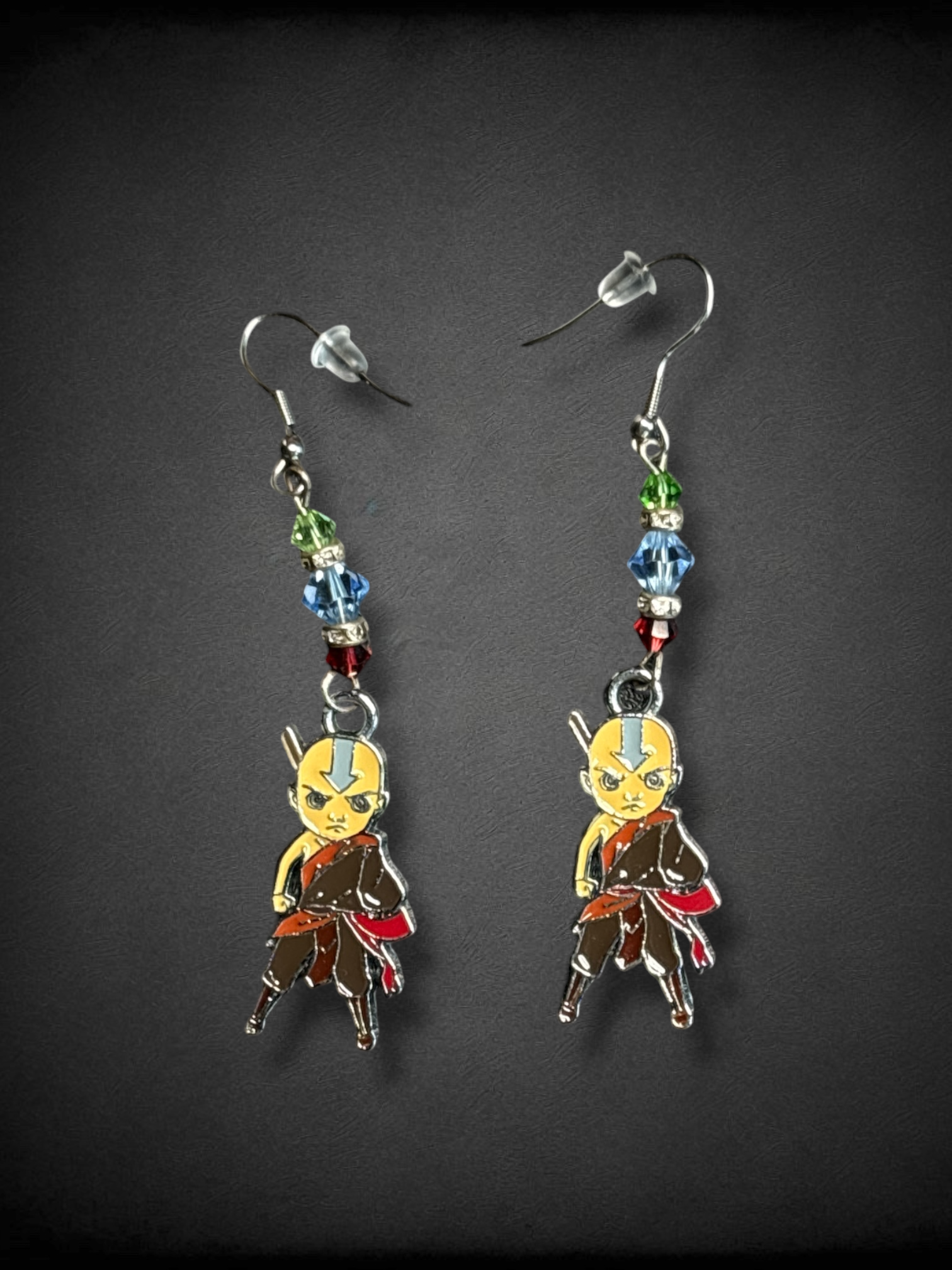 Aang “Avatar: The Last Airbender” beaded earrings on silver-tone hardware