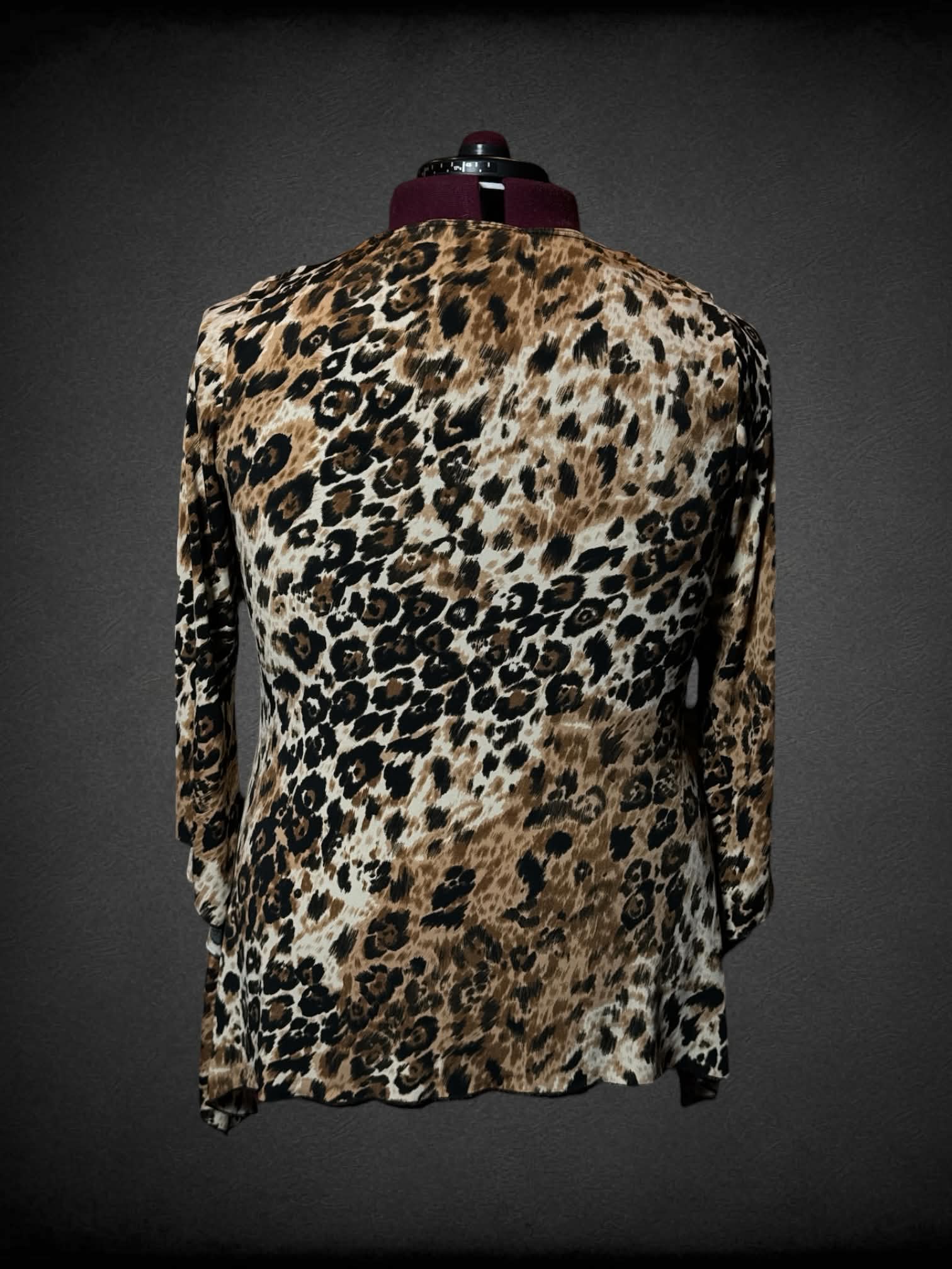 2X Fashion Bug vintage leopard- print blouse with bell sleeves