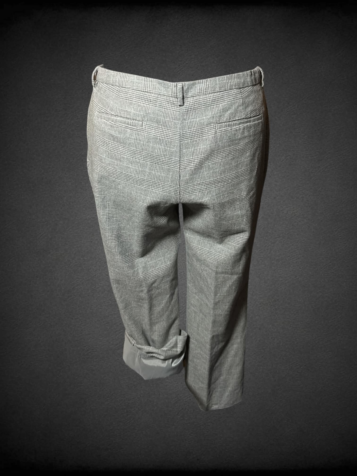2X L.L.Bean grey plaid fleece-like pants and stretch waist