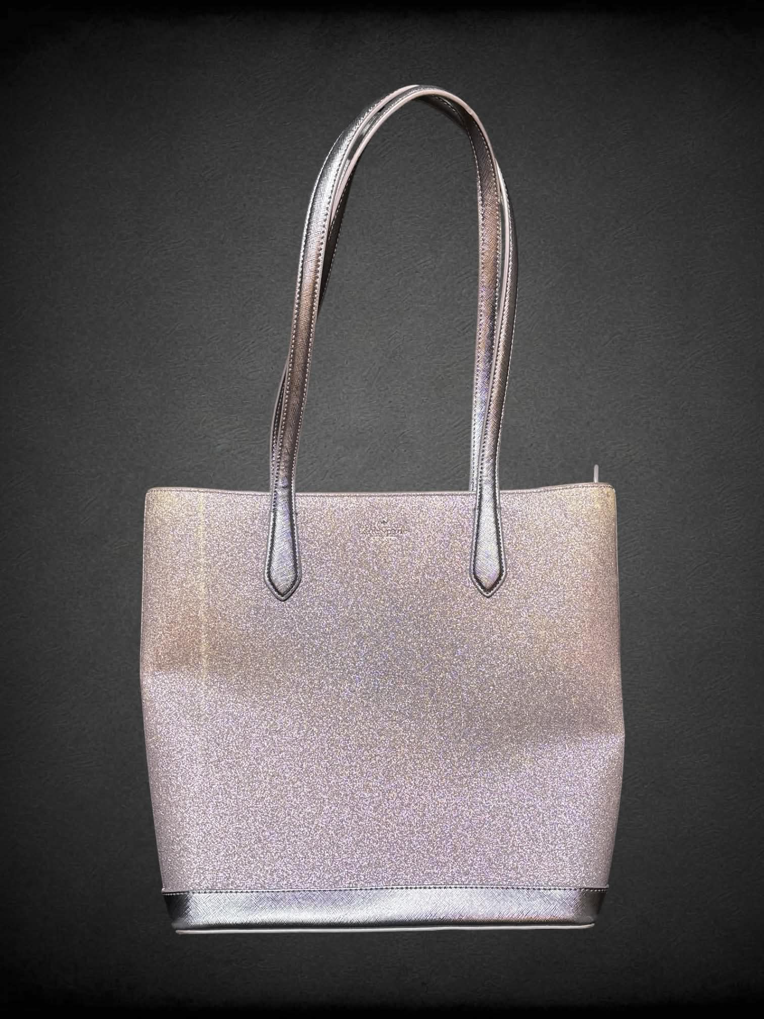 Kate Spade purple sparkly shoulder bag with zipper pockets