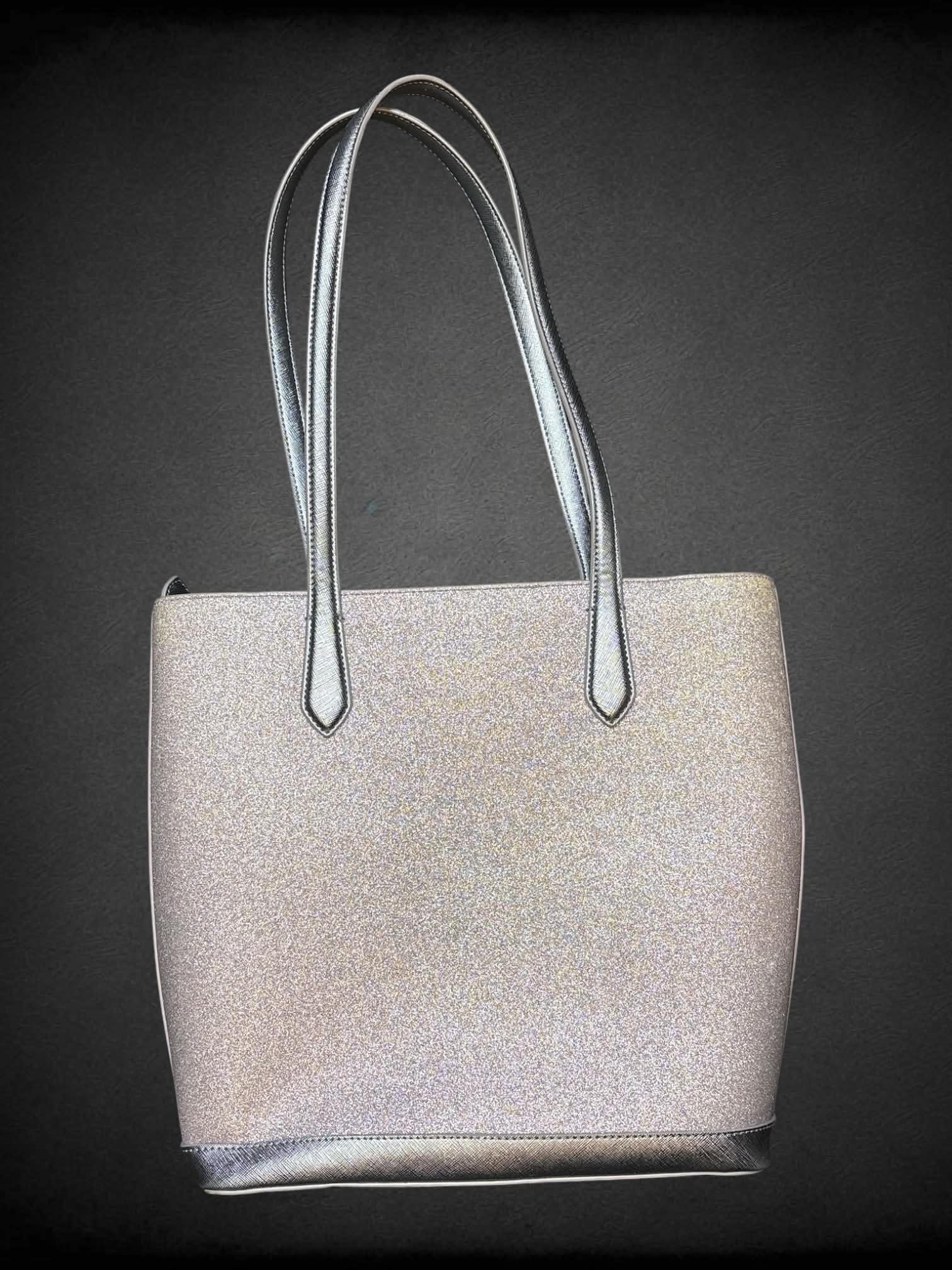 Kate Spade purple sparkly shoulder bag with zipper pockets