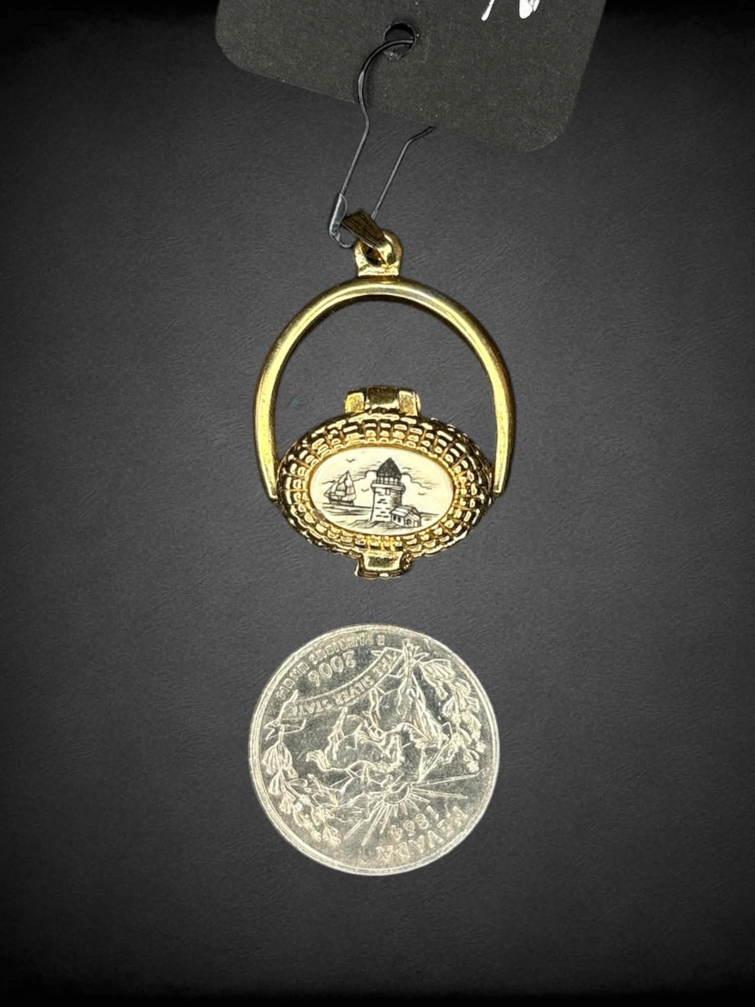 Nantucket vintage powder basket pendant