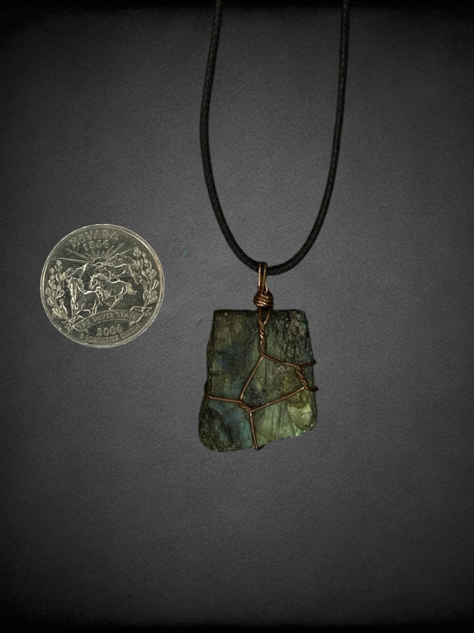 Wired labradorite necklace