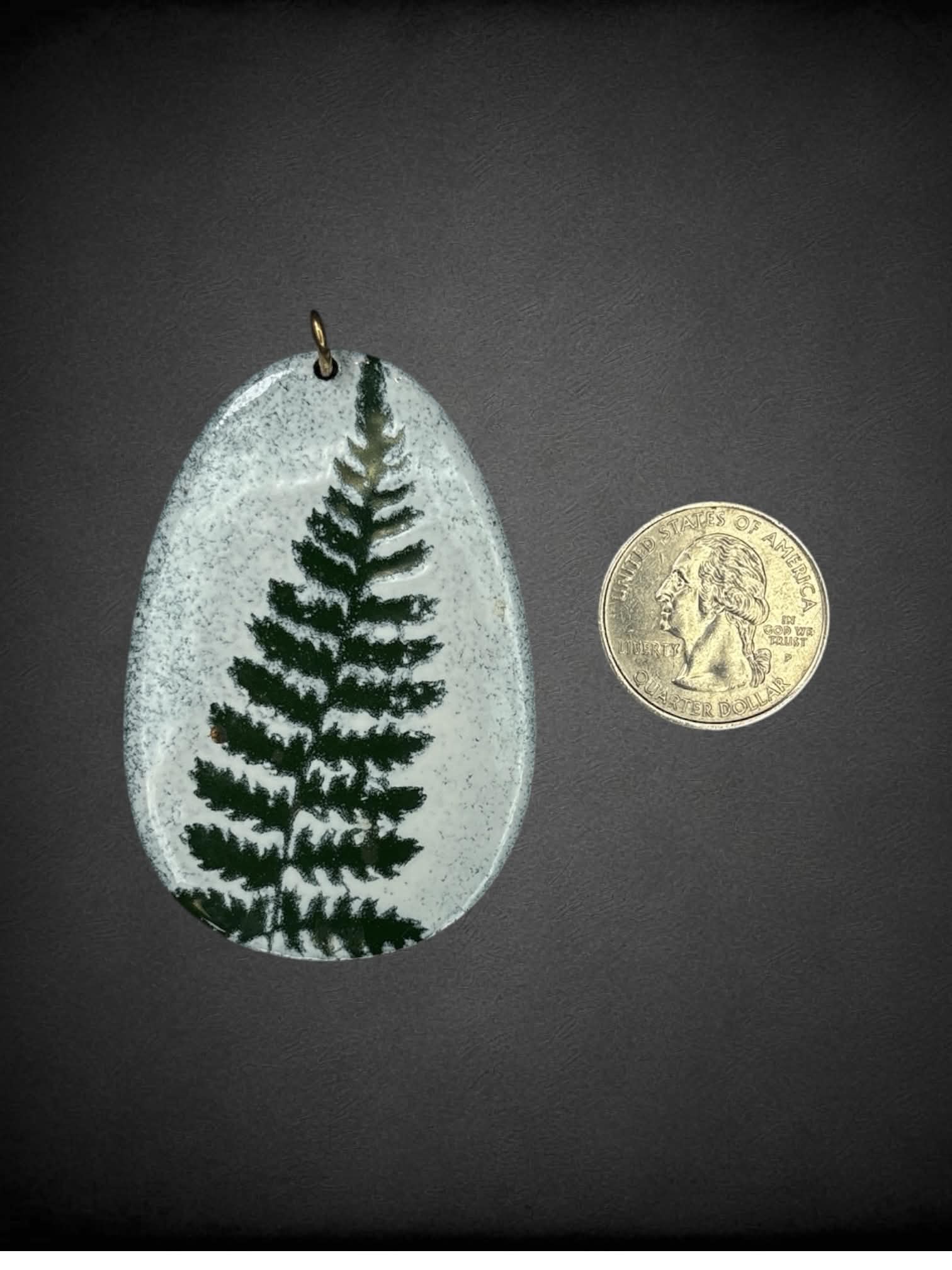 Camphill Village artisan hand-made fern pendant