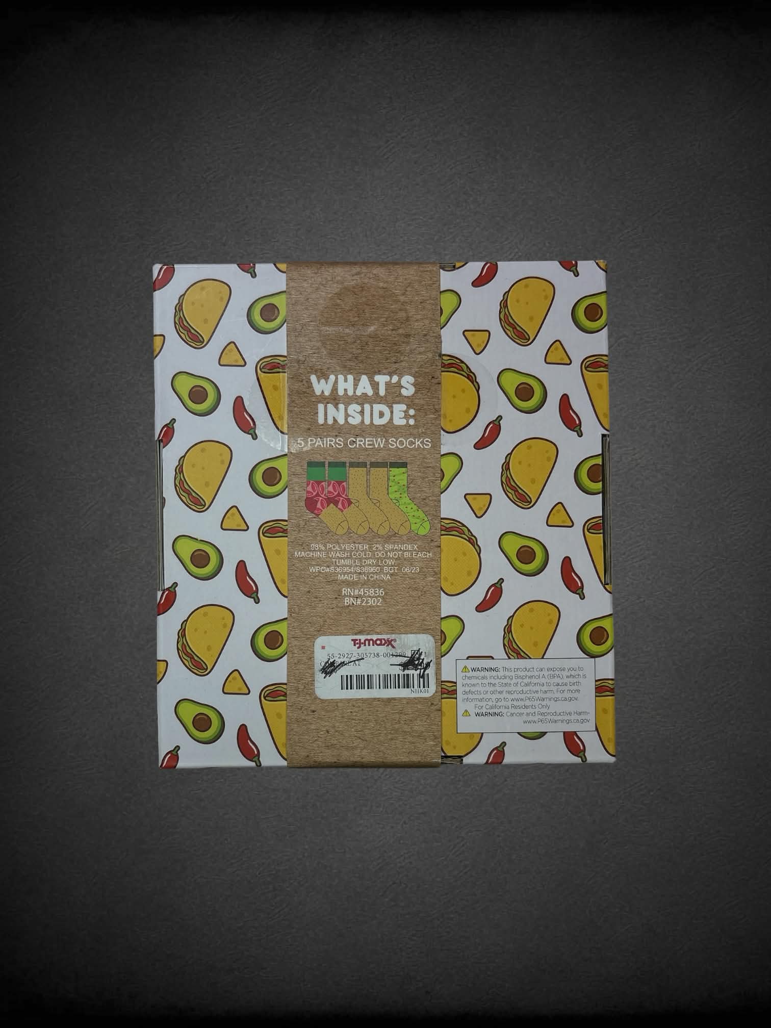 TJ Maxx NWT pack of taco-themed socks