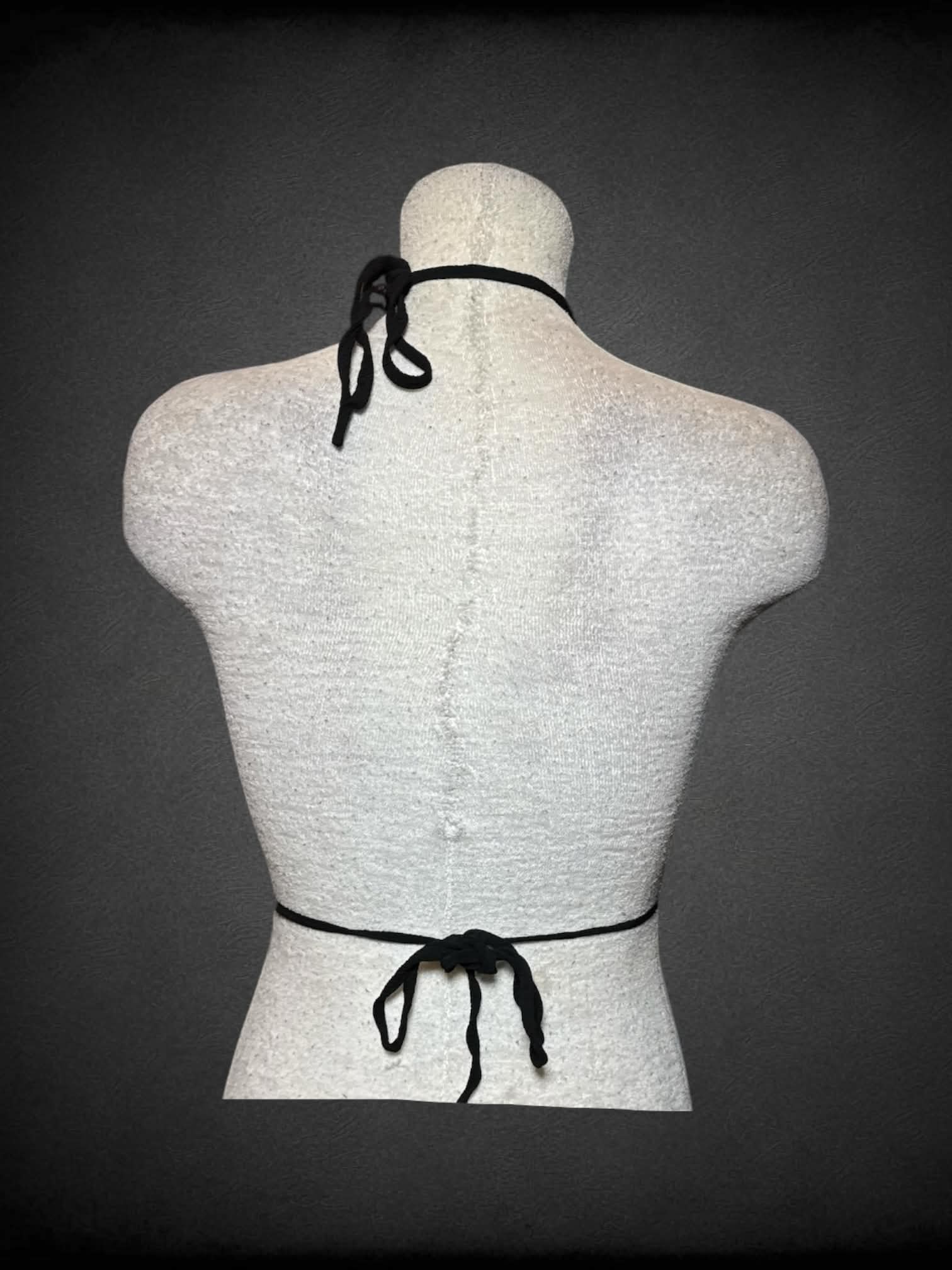 L Musera backless black halter top