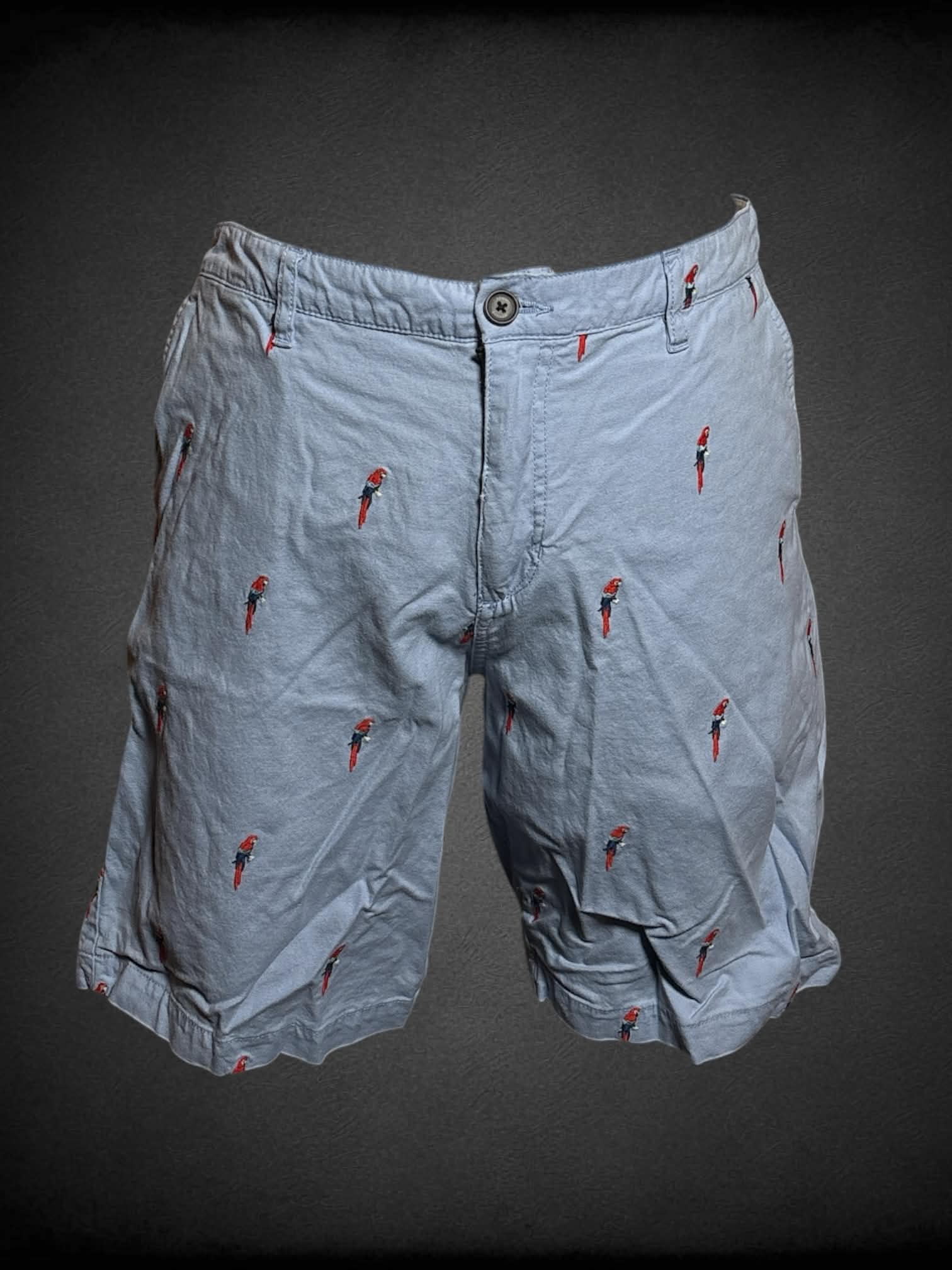 XL Tommy Bahama blue shorts with embroidered parrot pattern