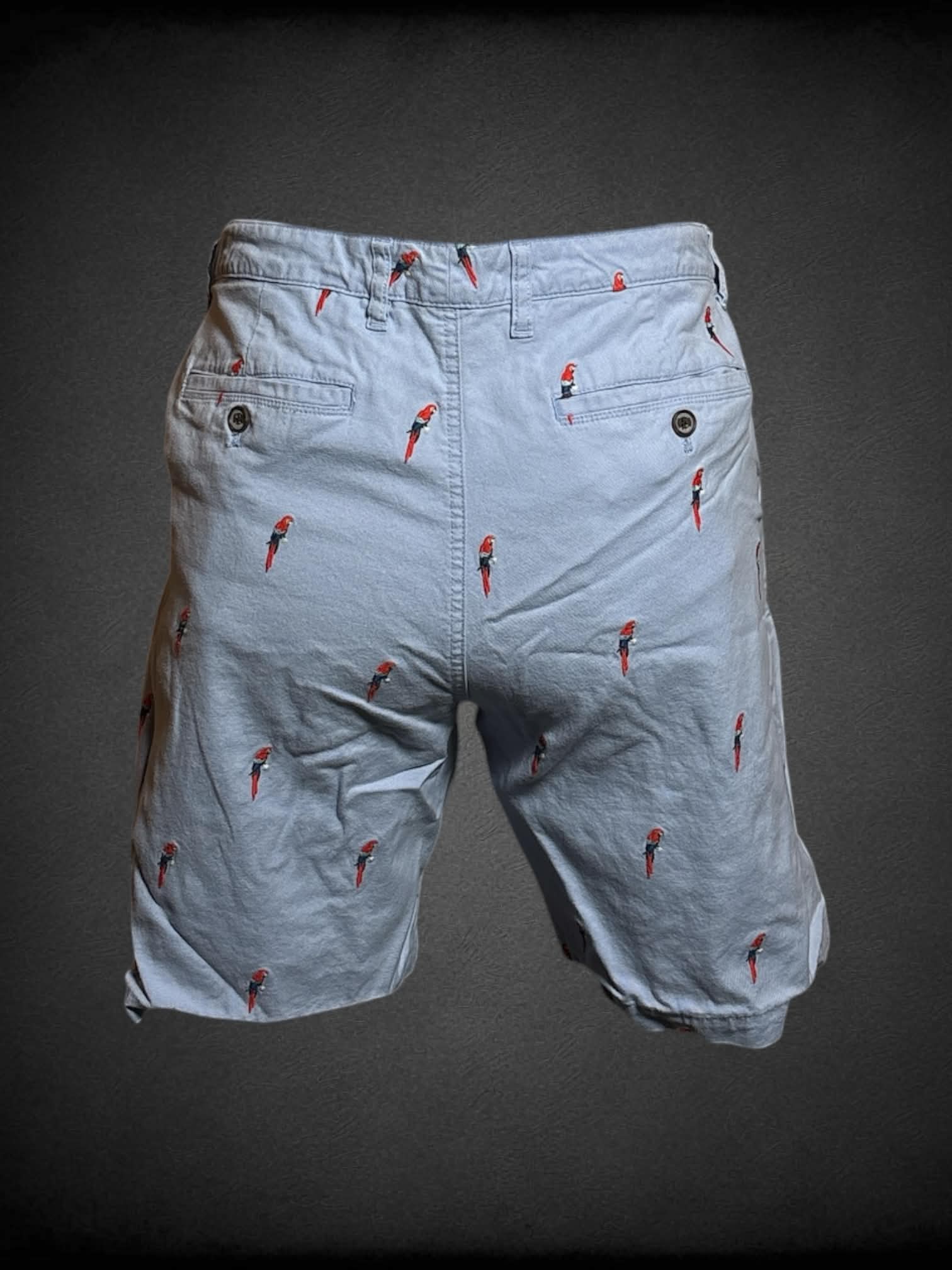 XL Tommy Bahama blue shorts with embroidered parrot pattern