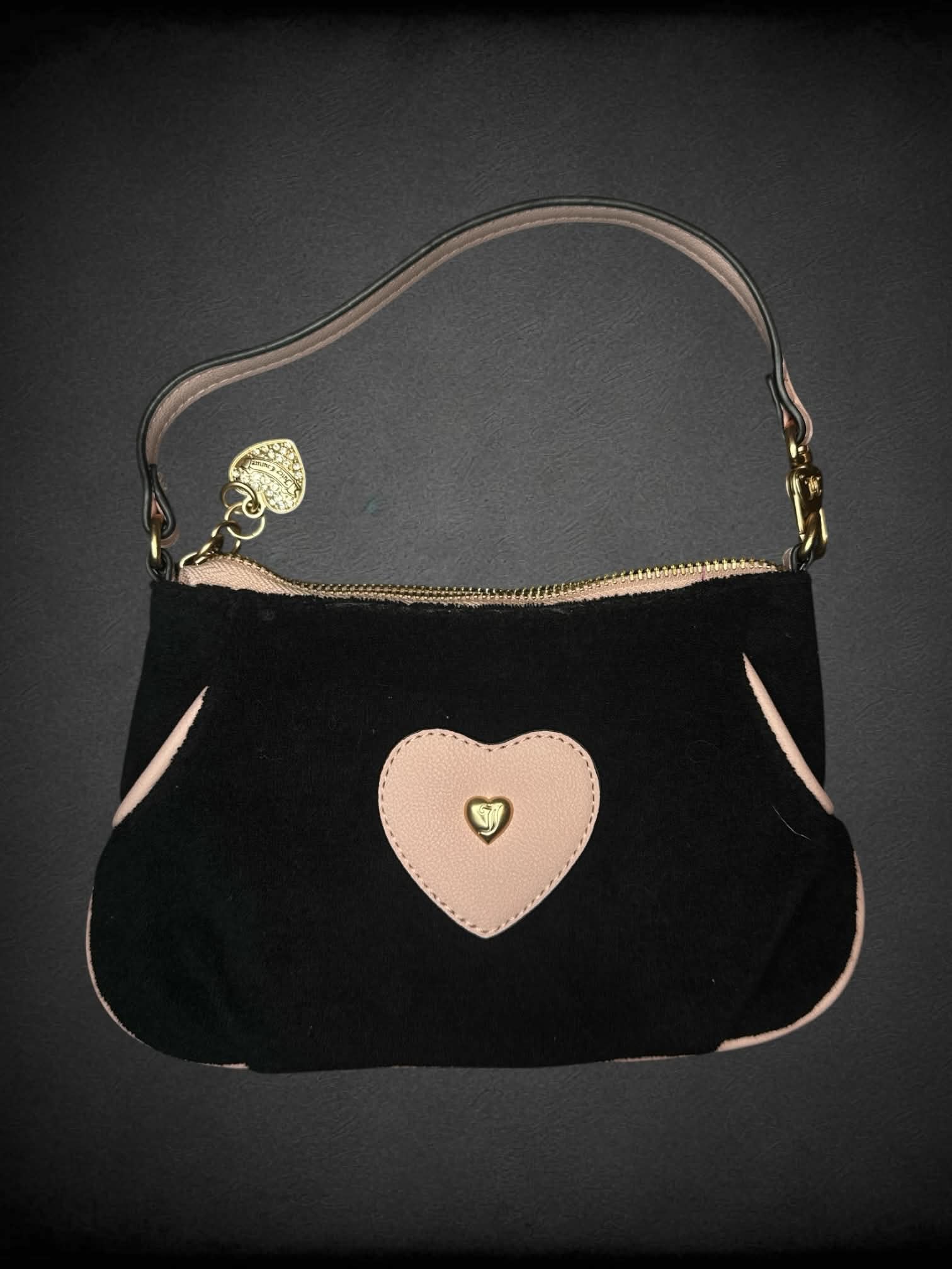 Juicy Couture black & pink handbag with zipper pocket
