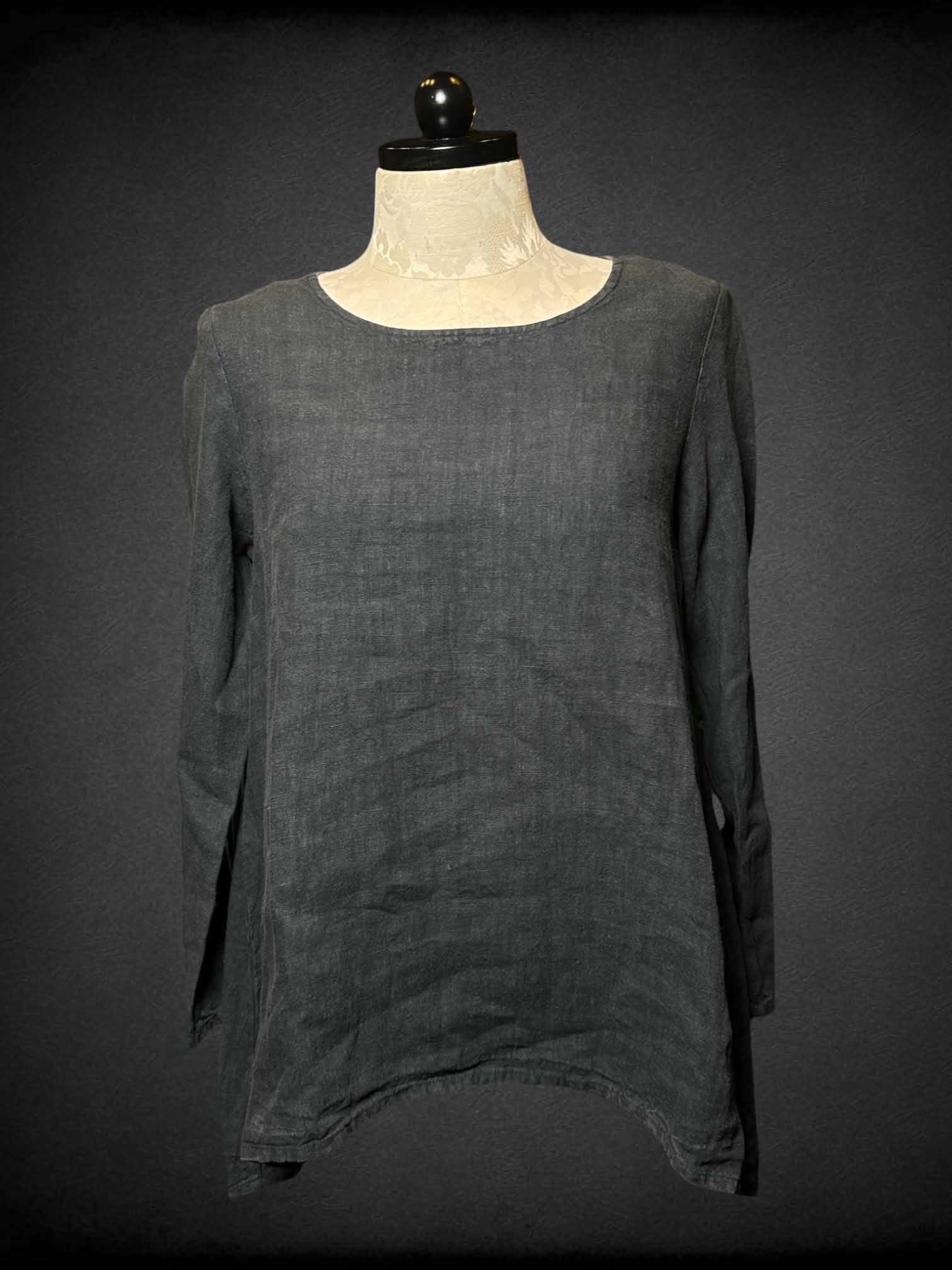 L Bryn Walker charcoal grey linen shirt