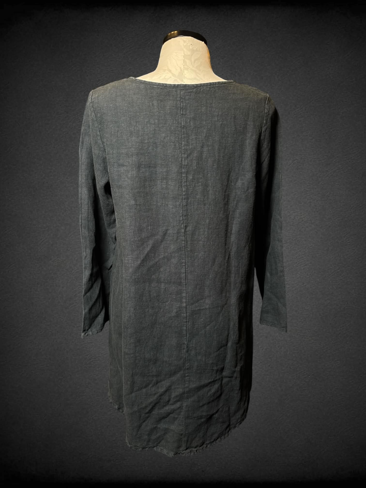 L Bryn Walker charcoal grey linen shirt