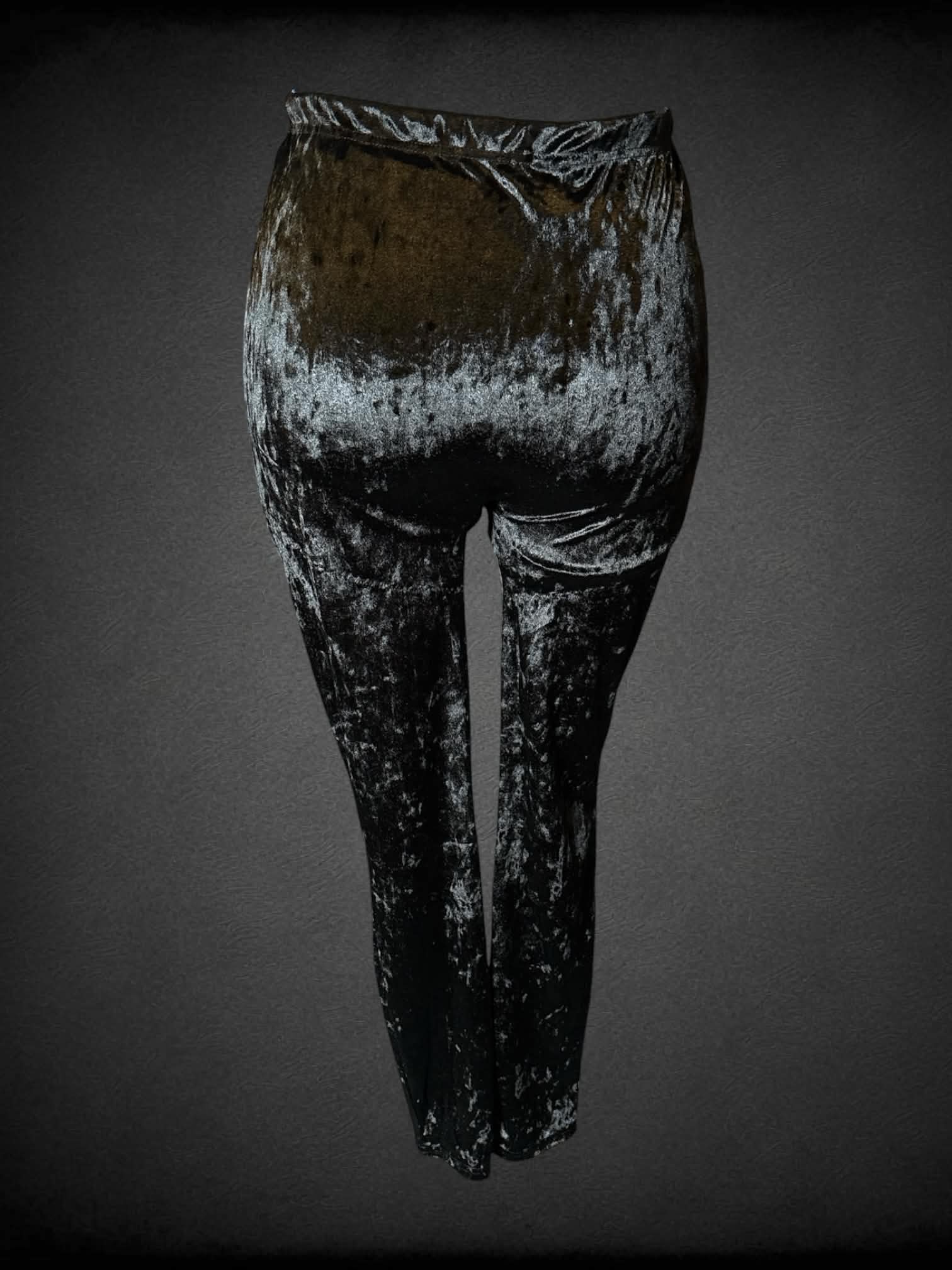 2X Yitty NWT black crushed velvet-like leggings with stretch waist