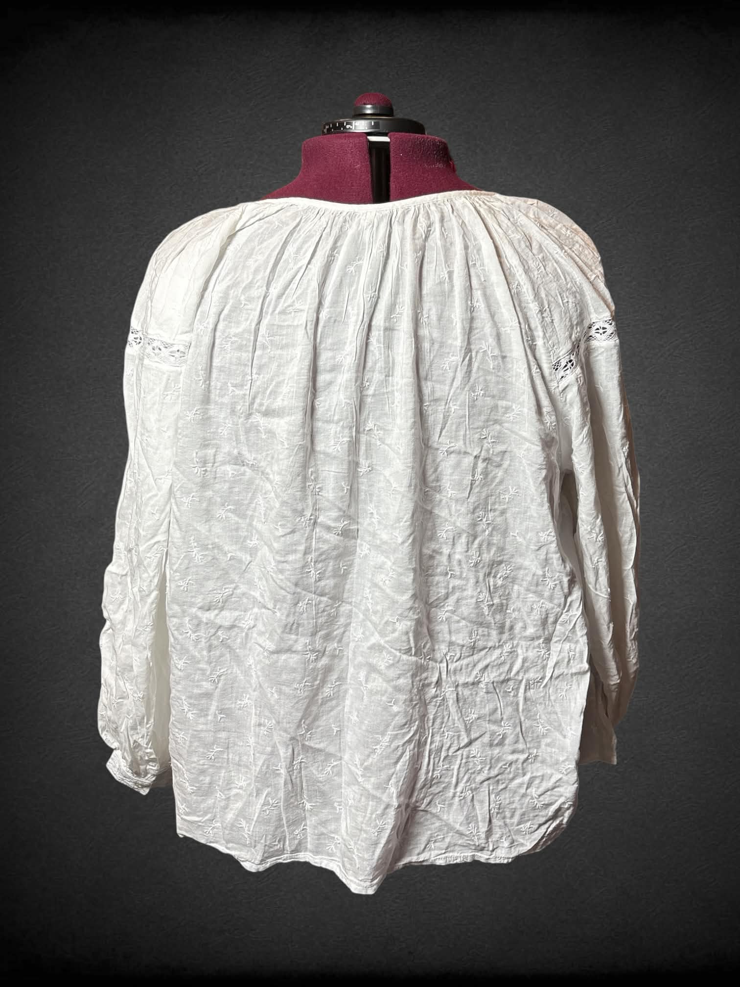 3X Old Navy white sheer button-up blouse with lace detailing