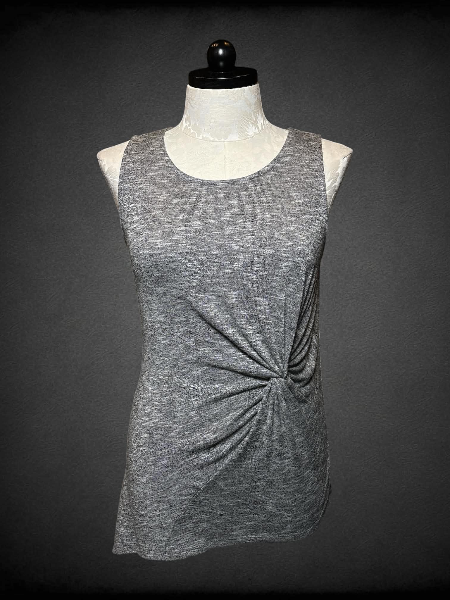 XL Apt. 8 heather grey cinched top with asymmetrical hem