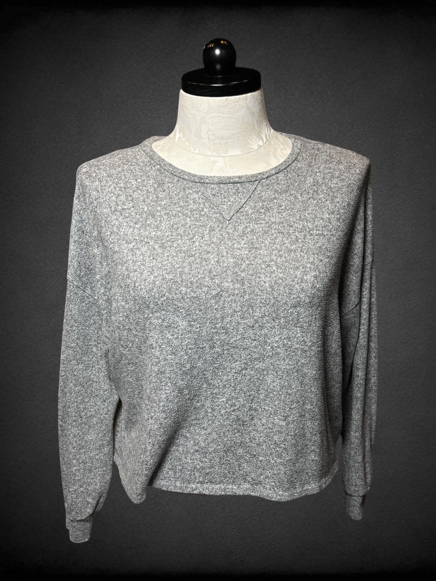 0X Gaze heather grey soft  long-sleeve shirt