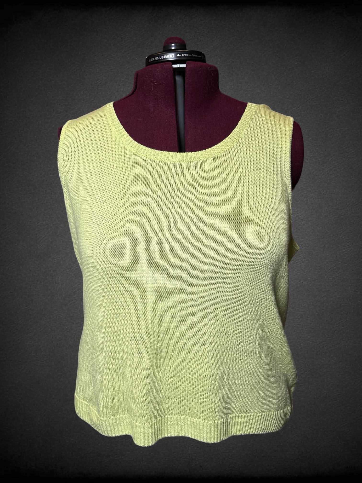 3X Talbots neon yellow knit sleeveless top