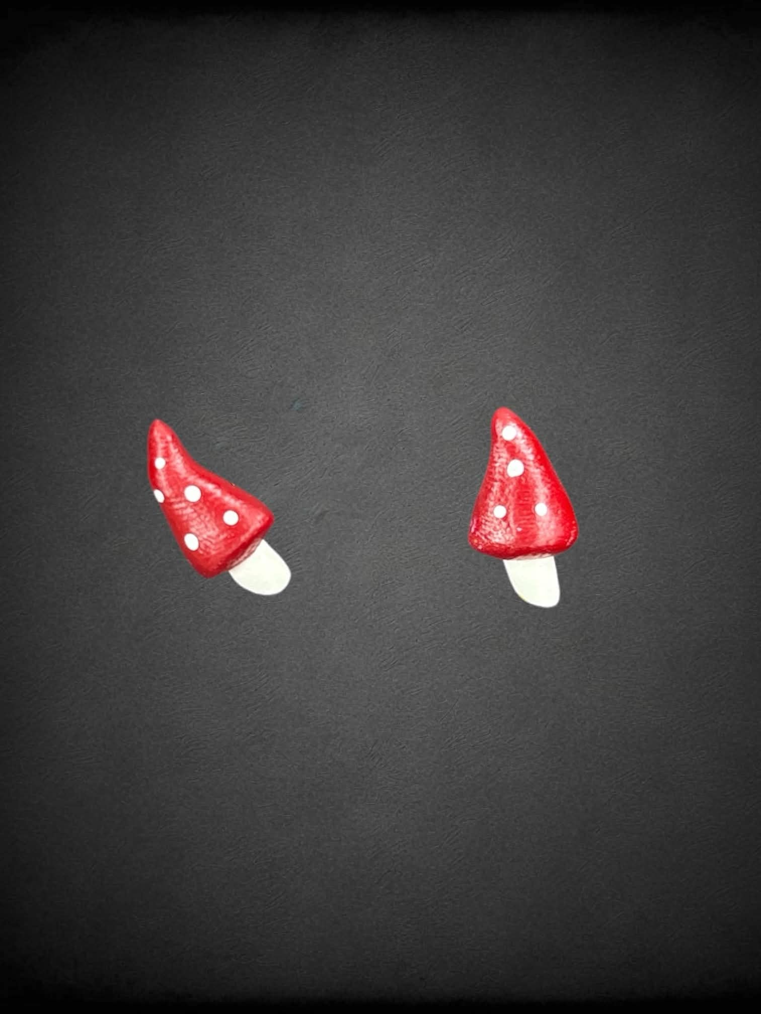 Mushroom clay earrings