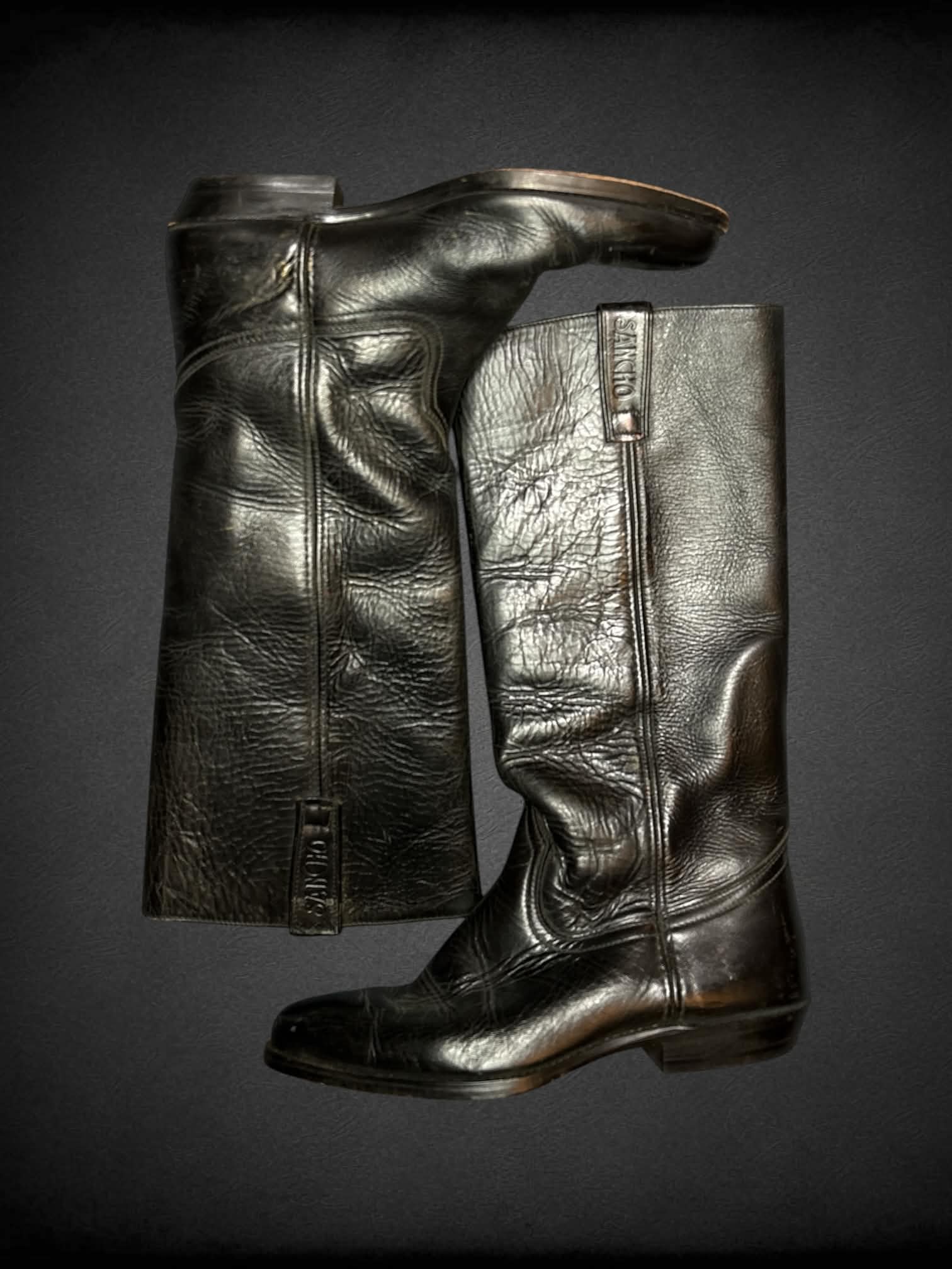 Size 7 Sancho black leather pointed boots