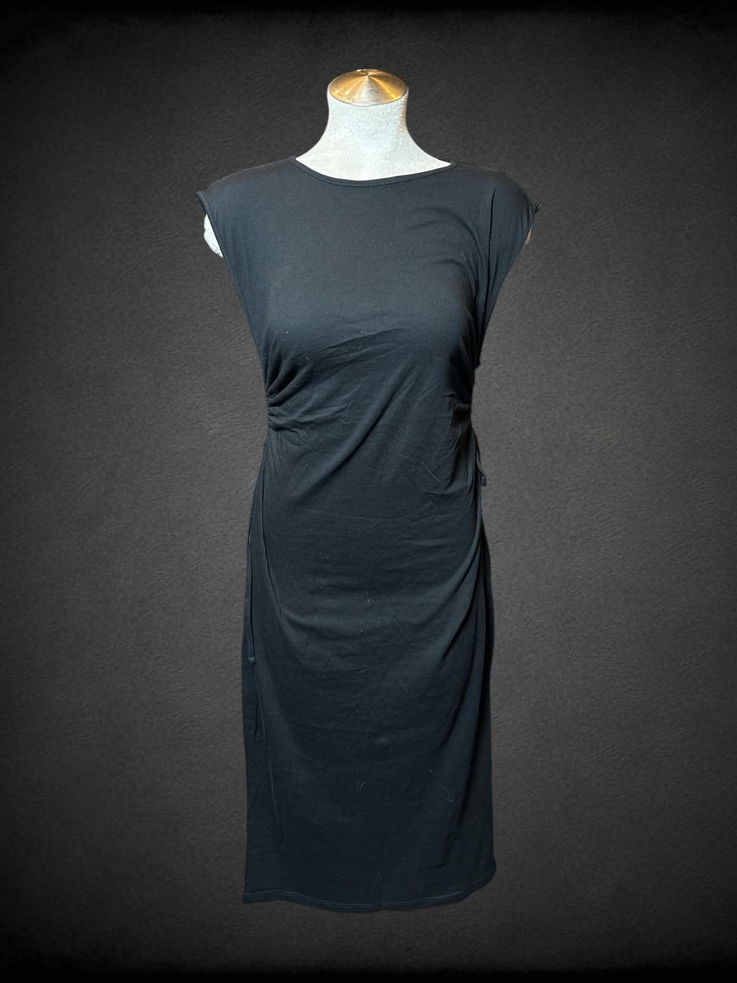 L River Island NWT long black dress with cinched sides