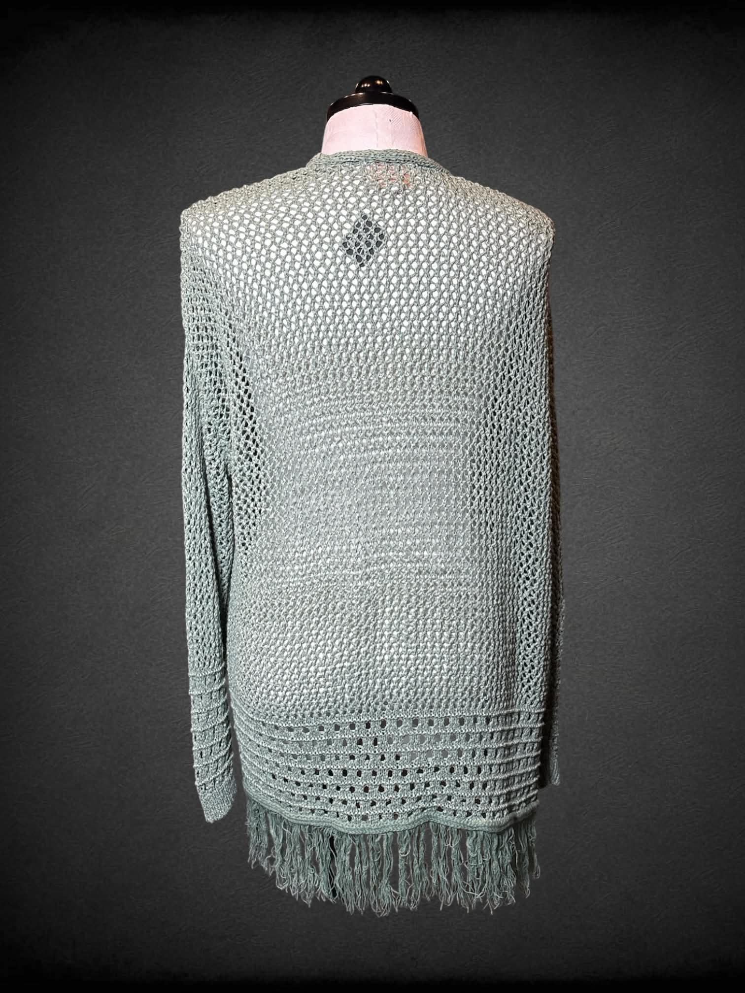 0X Audrey Parka sage green woven cardigan