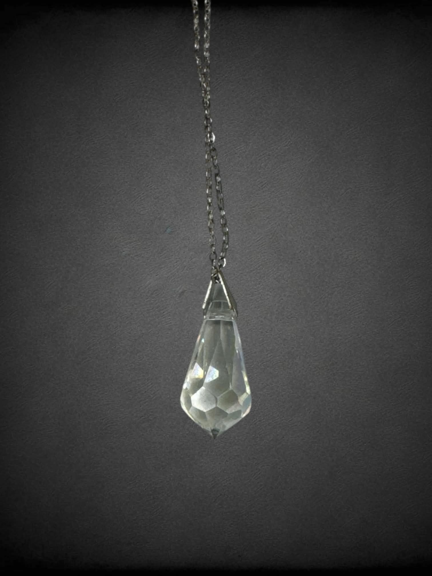 Vintage short chain necklace with prism charm