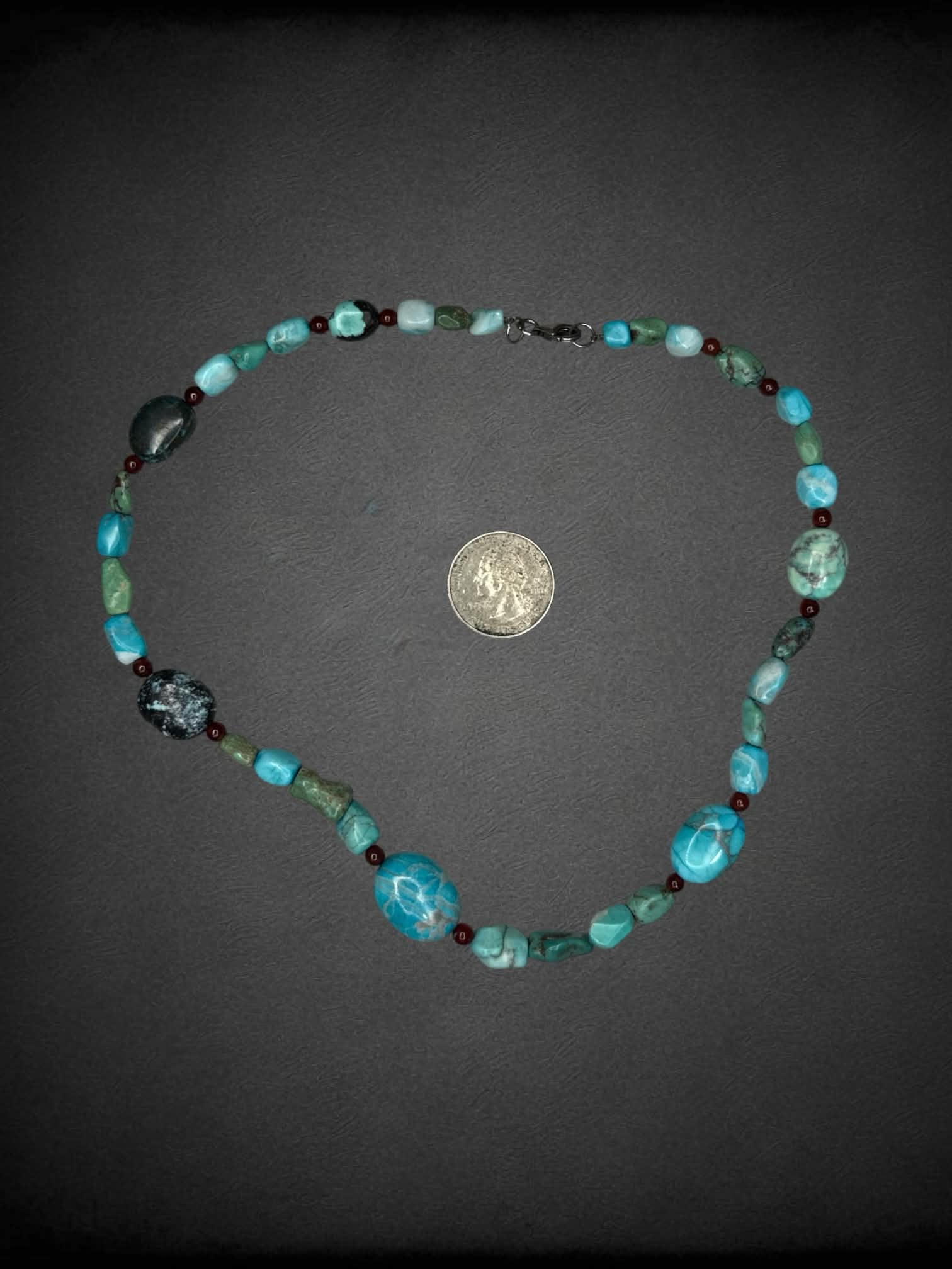 Blue bead necklace