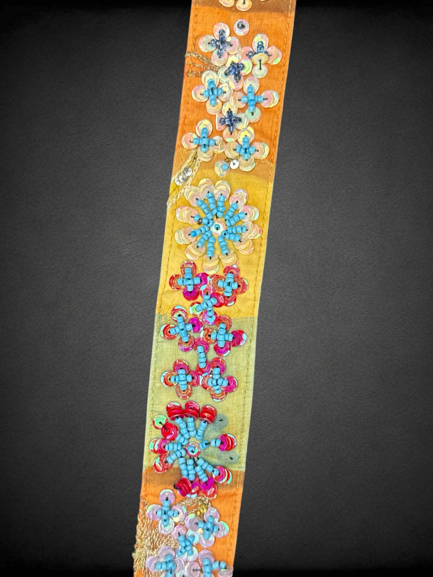 Hand made colorful beaded sequin belt