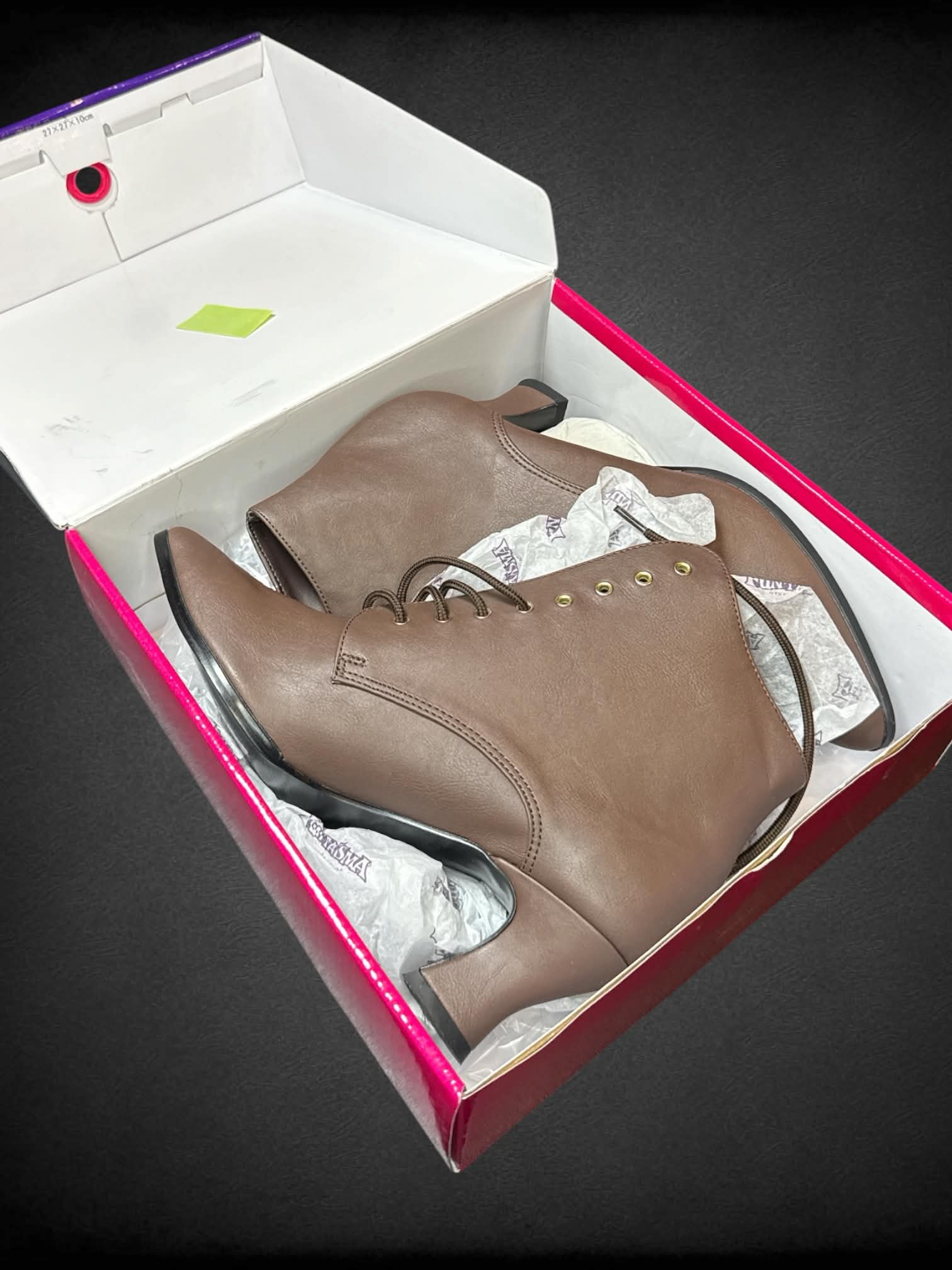 Size 8 Funtasma New In Box brown leather heel boots