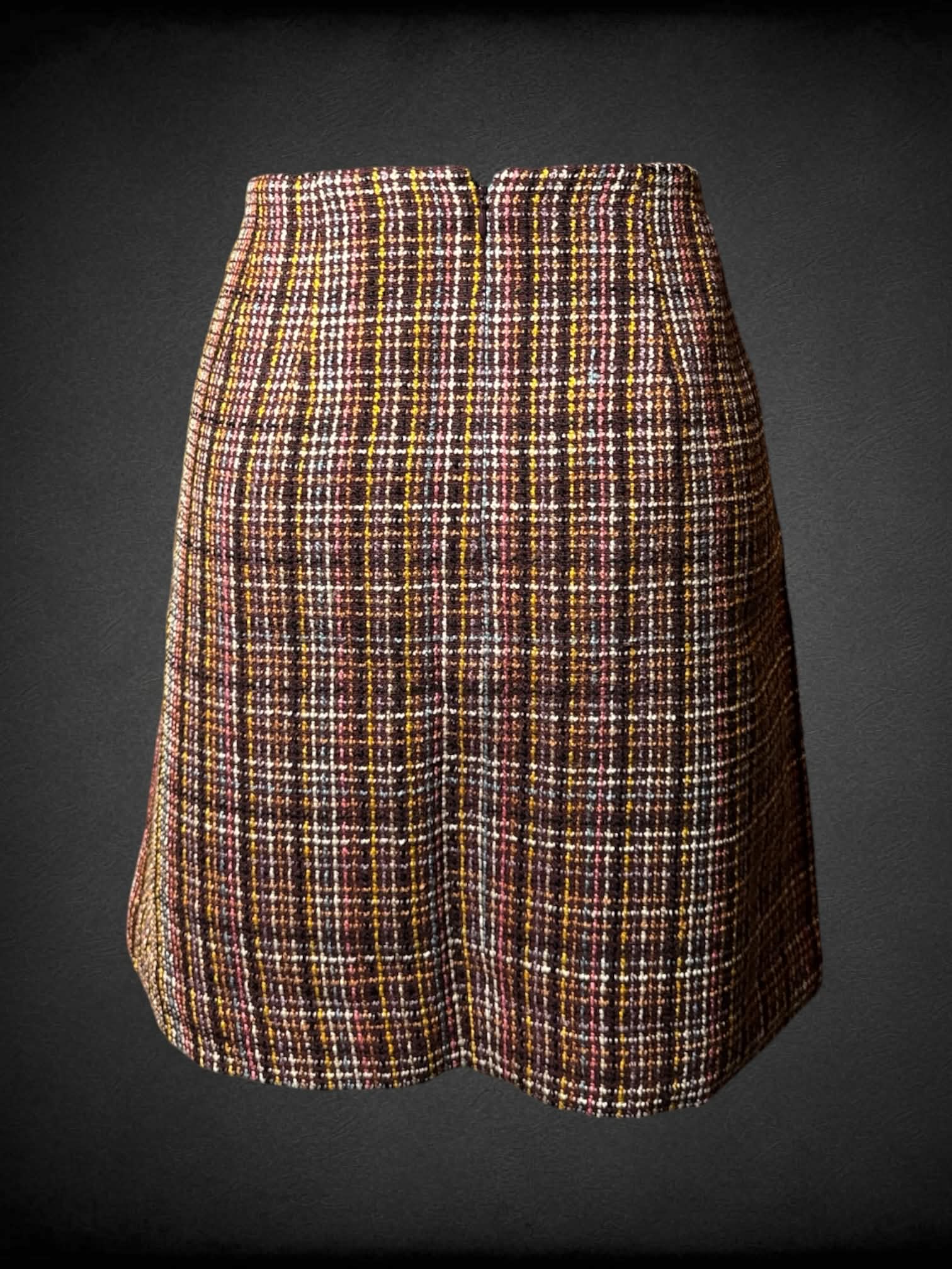 M Loft brown plaid pencil skirt with zipper on back